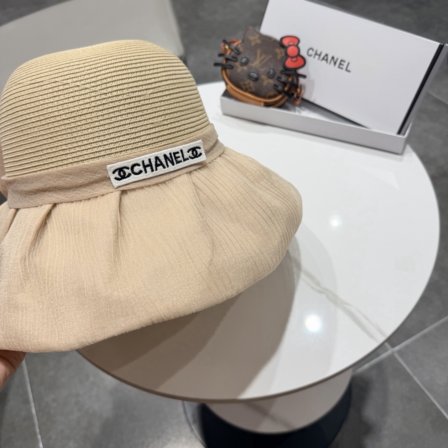 chanel2026新款遮阳帽子女春秋出游度假防紫外线渔夫帽可折叠大檐防晒帽