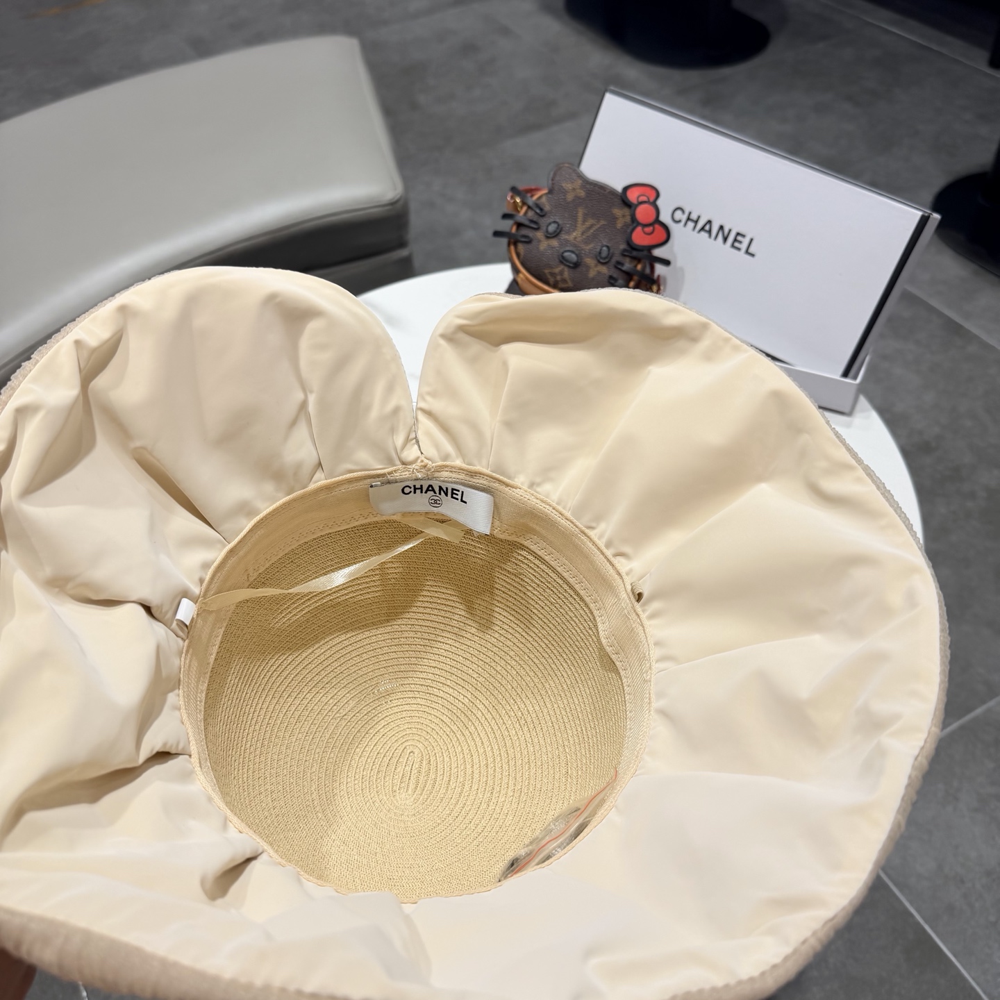 chanel2026新款遮阳帽子女春秋出游度假防紫外线渔夫帽可折叠大檐防晒帽