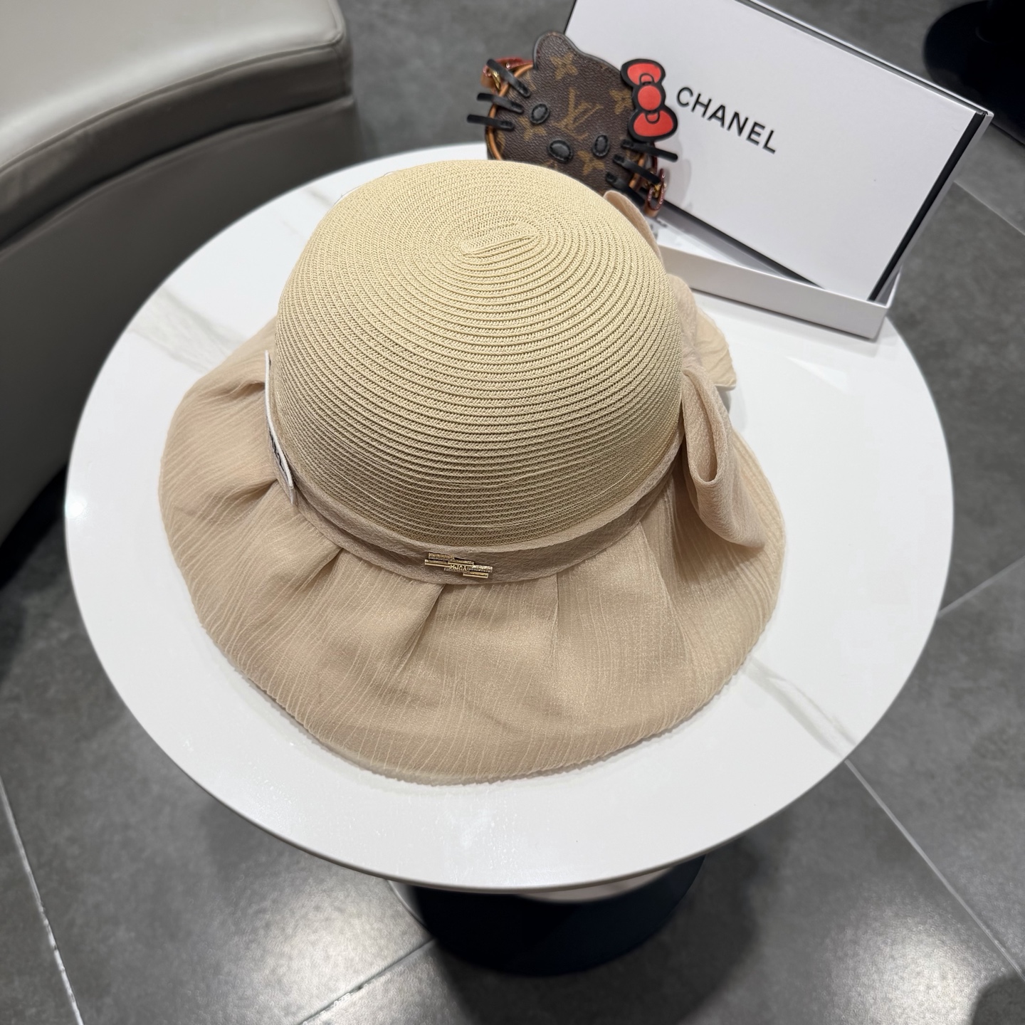 chanel2026新款遮阳帽子女春秋出游度假防紫外线渔夫帽可折叠大檐防晒帽