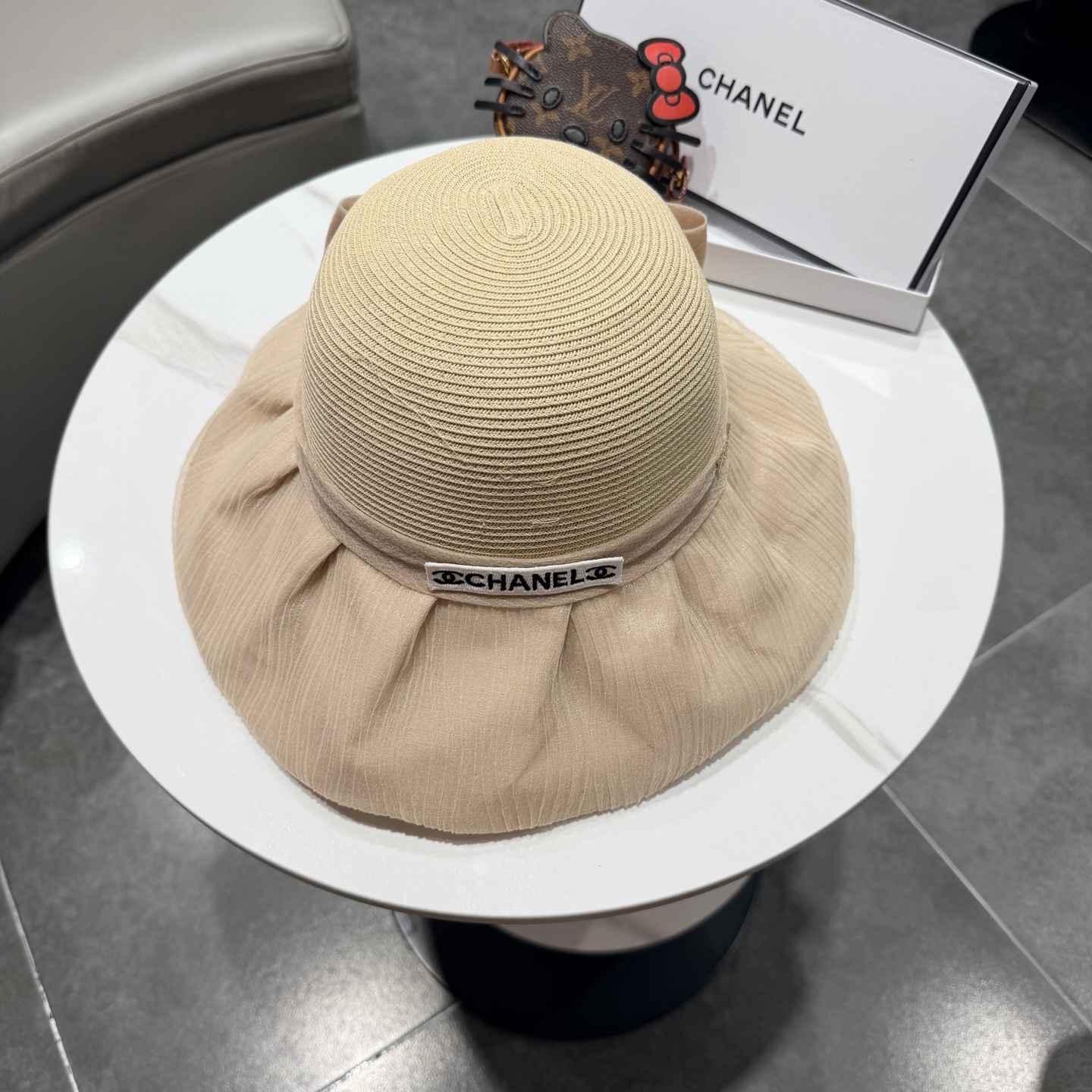 chanel2026新款遮阳帽子女春秋出游度假防紫外线渔夫帽可折叠大檐防晒帽