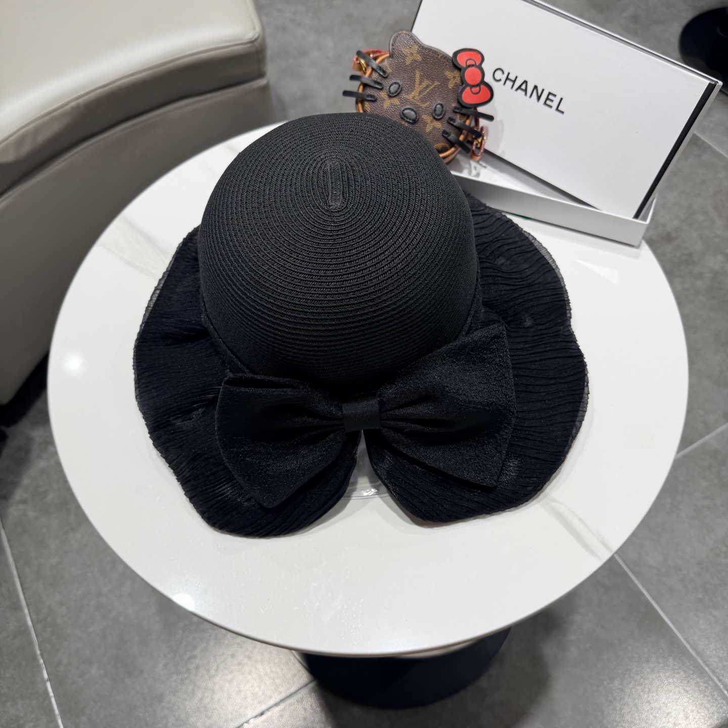 chanel2026新款遮阳帽子女春秋出游度假防紫外线渔夫帽可折叠大檐防晒帽