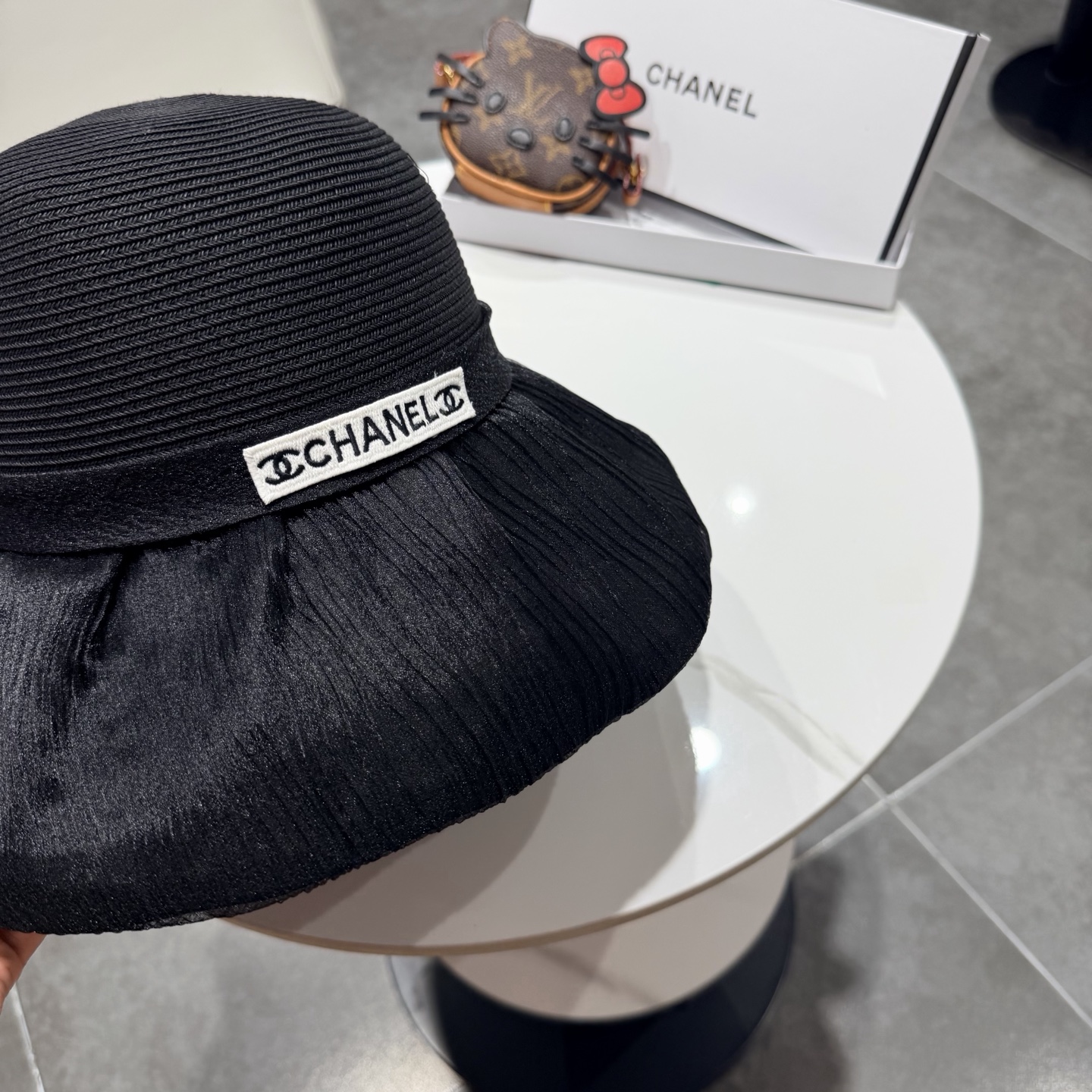 chanel2026新款遮阳帽子女春秋出游度假防紫外线渔夫帽可折叠大檐防晒帽