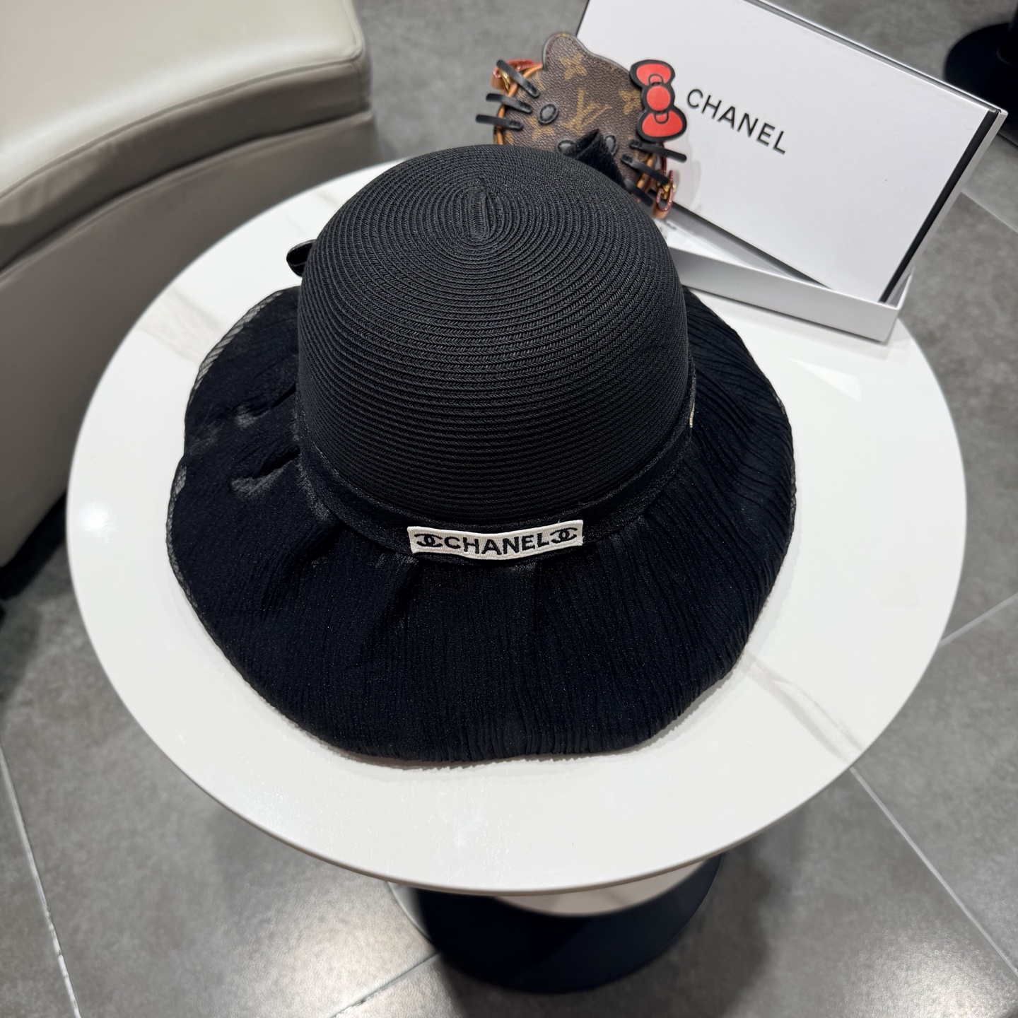 chanel2026新款遮阳帽子女春秋出游度假防紫外线渔夫帽可折叠大檐防晒帽