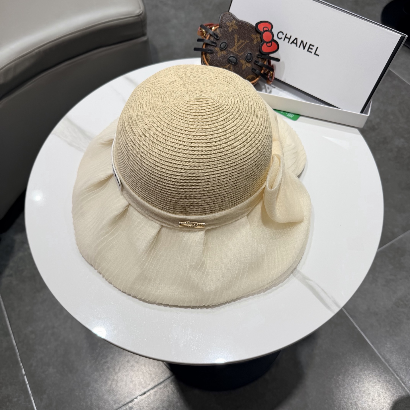 chanel2026新款遮阳帽子女春秋出游度假防紫外线渔夫帽可折叠大檐防晒帽