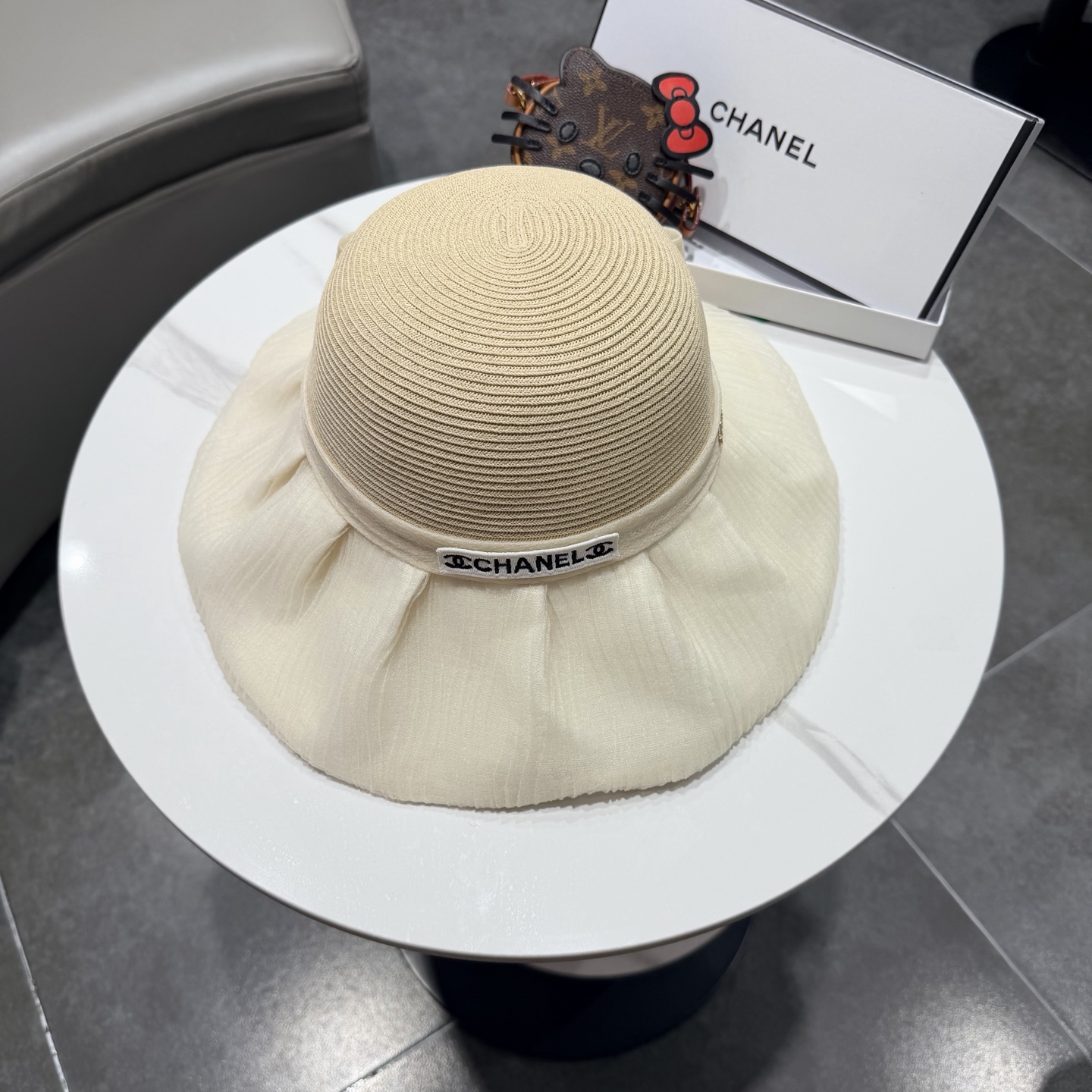 chanel2026新款遮阳帽子女春秋出游度假防紫外线渔夫帽可折叠大檐防晒帽