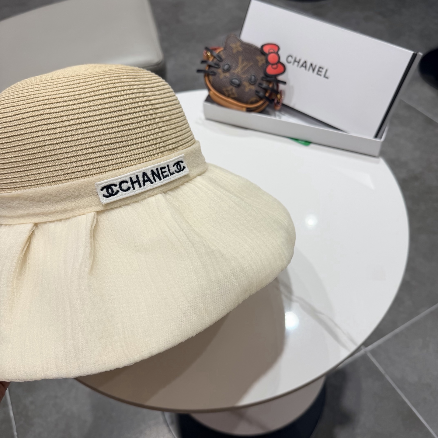 chanel2026新款遮阳帽子女春秋出游度假防紫外线渔夫帽可折叠大檐防晒帽