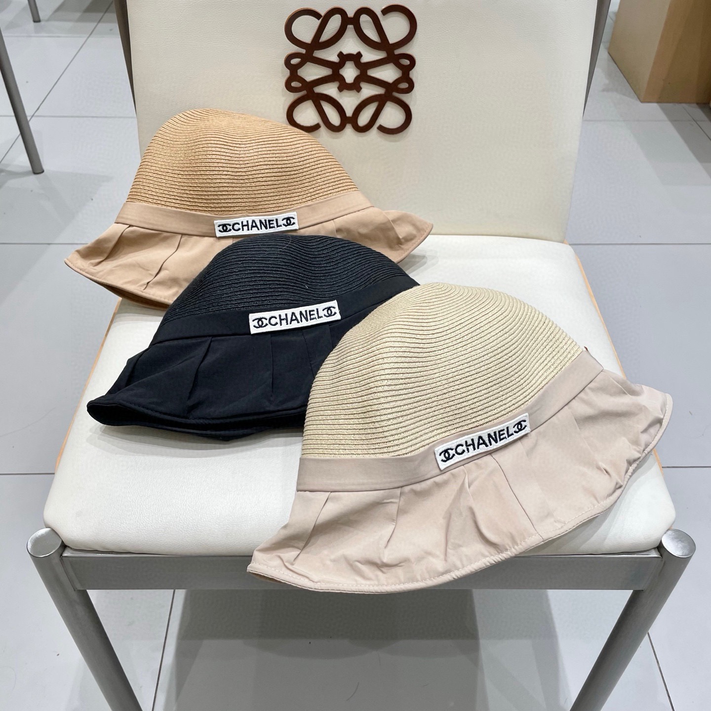 chanel香奈儿时尚渔夫帽女2025新款夏防紫外线遮阳帽户外出游显脸小水桶帽