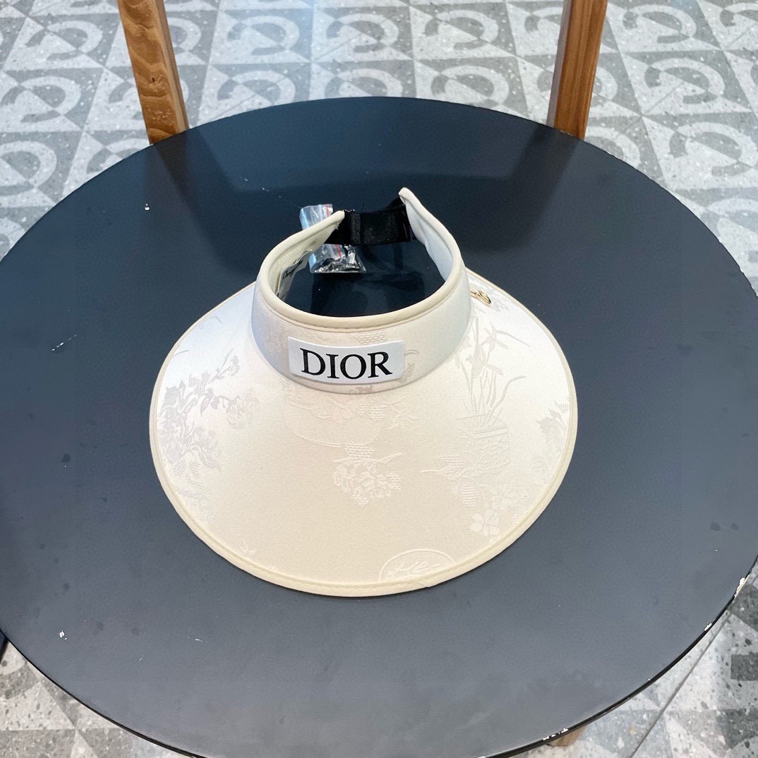 DIOR迪奥新中式国风渔夫帽子女春夏优雅显瘦空顶帽提花气质遮阳帽露思同款