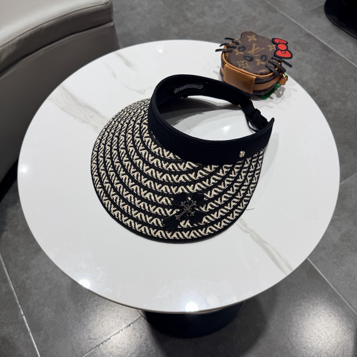 克罗心新款空顶草帽，草制作，轻盈百搭，头围57cm