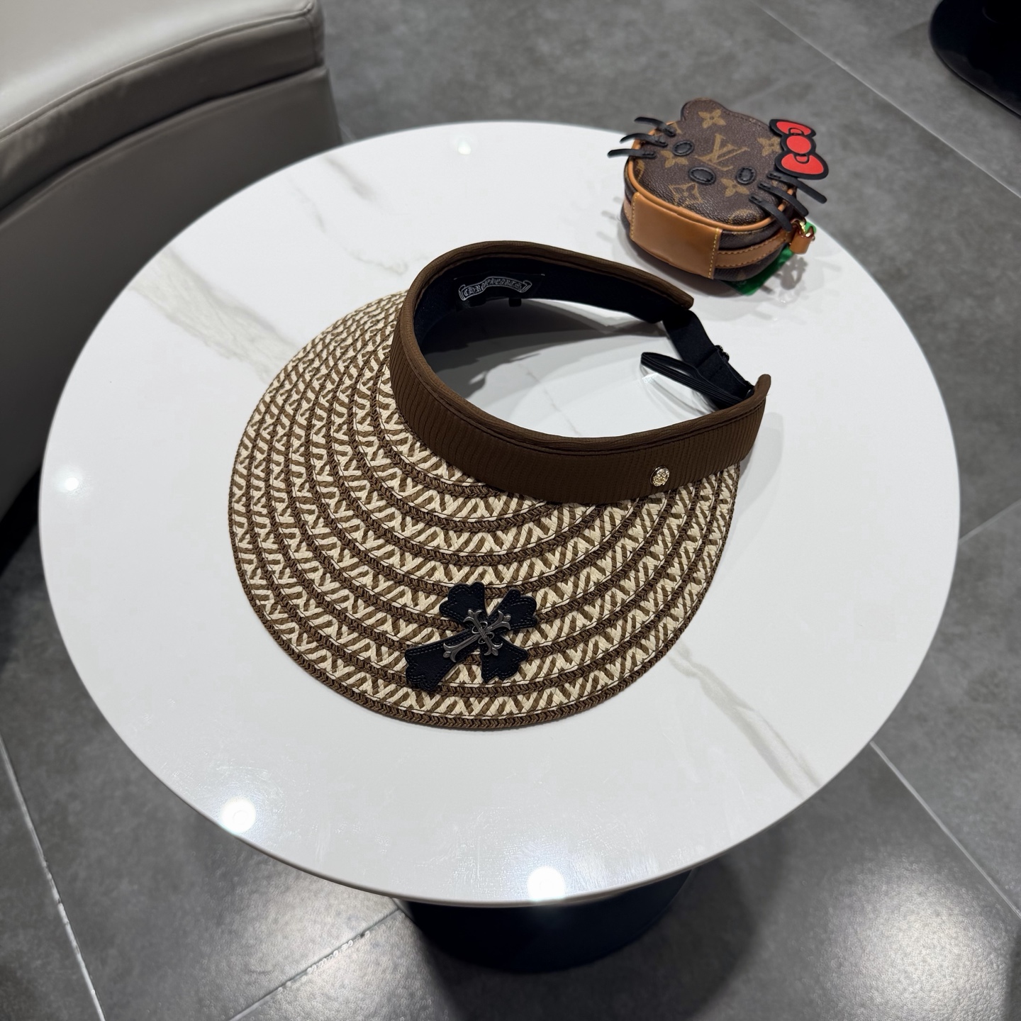 克罗心新款空顶草帽，草制作，轻盈百搭，头围57cm