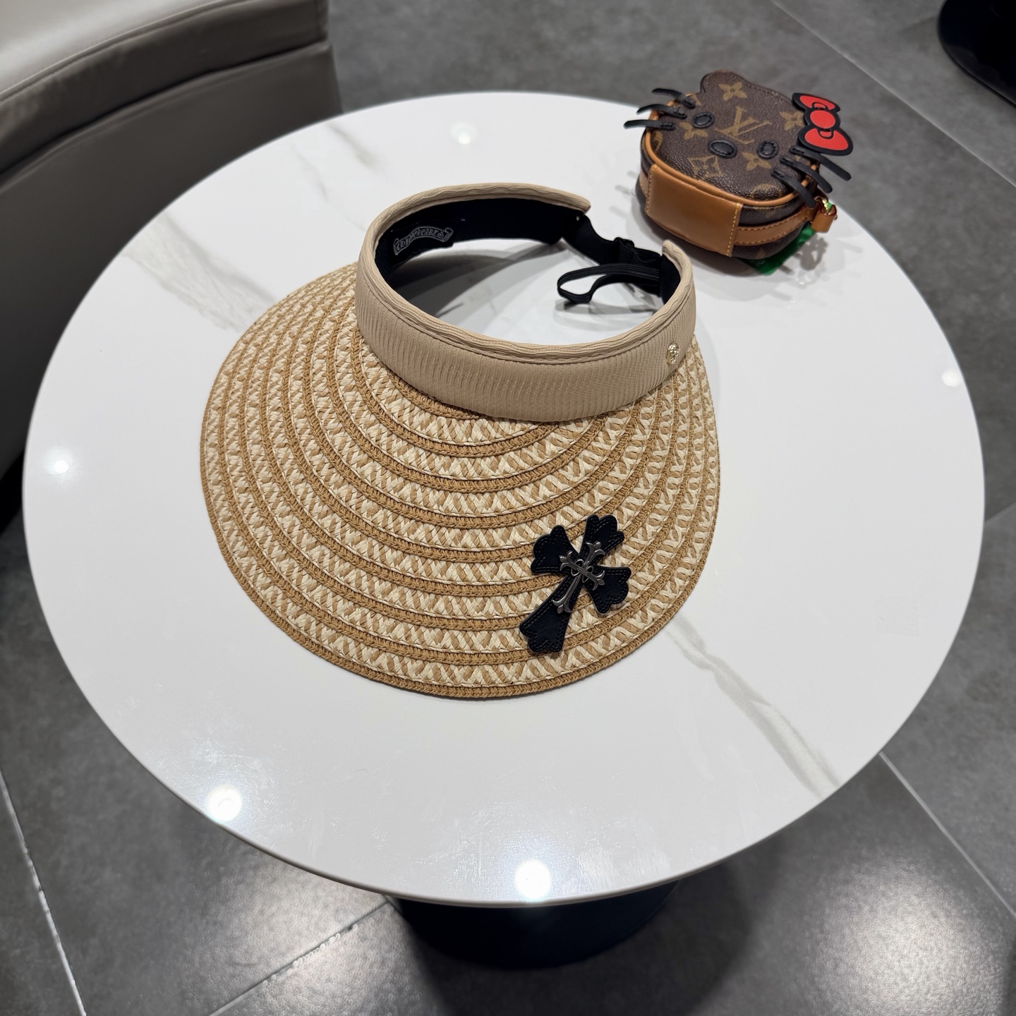 克罗心新款空顶草帽，草制作，轻盈百搭，头围57cm