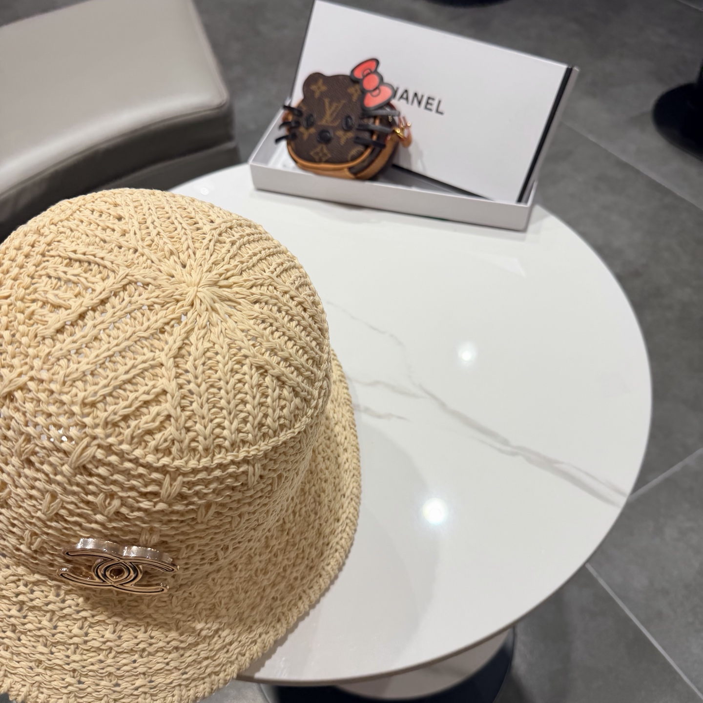 chanel香奈儿镂空百搭休闲针织帽子女春夏季透气遮阳渔夫帽户外防晒盆帽潮