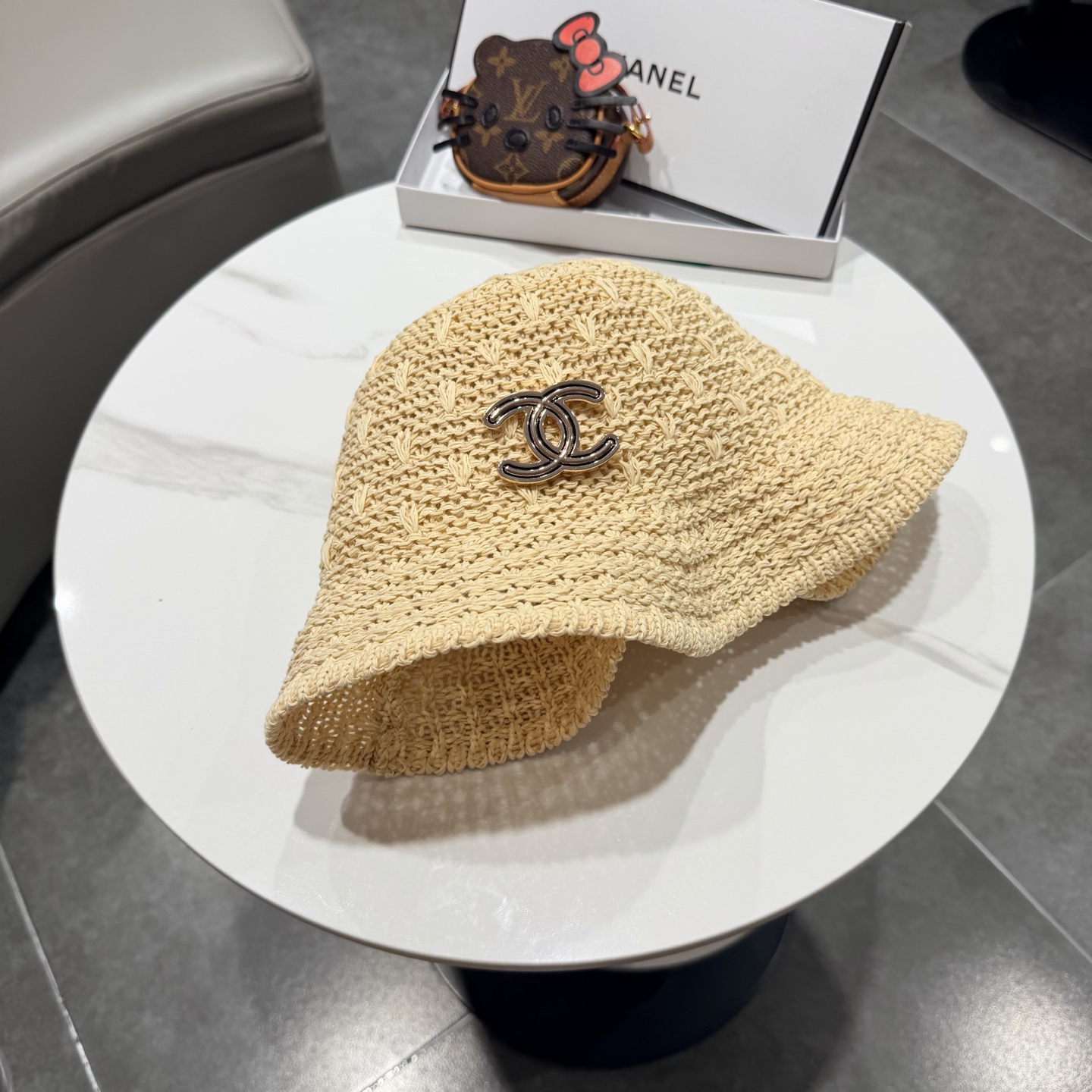 chanel香奈儿镂空百搭休闲针织帽子女春夏季透气遮阳渔夫帽户外防晒盆帽潮