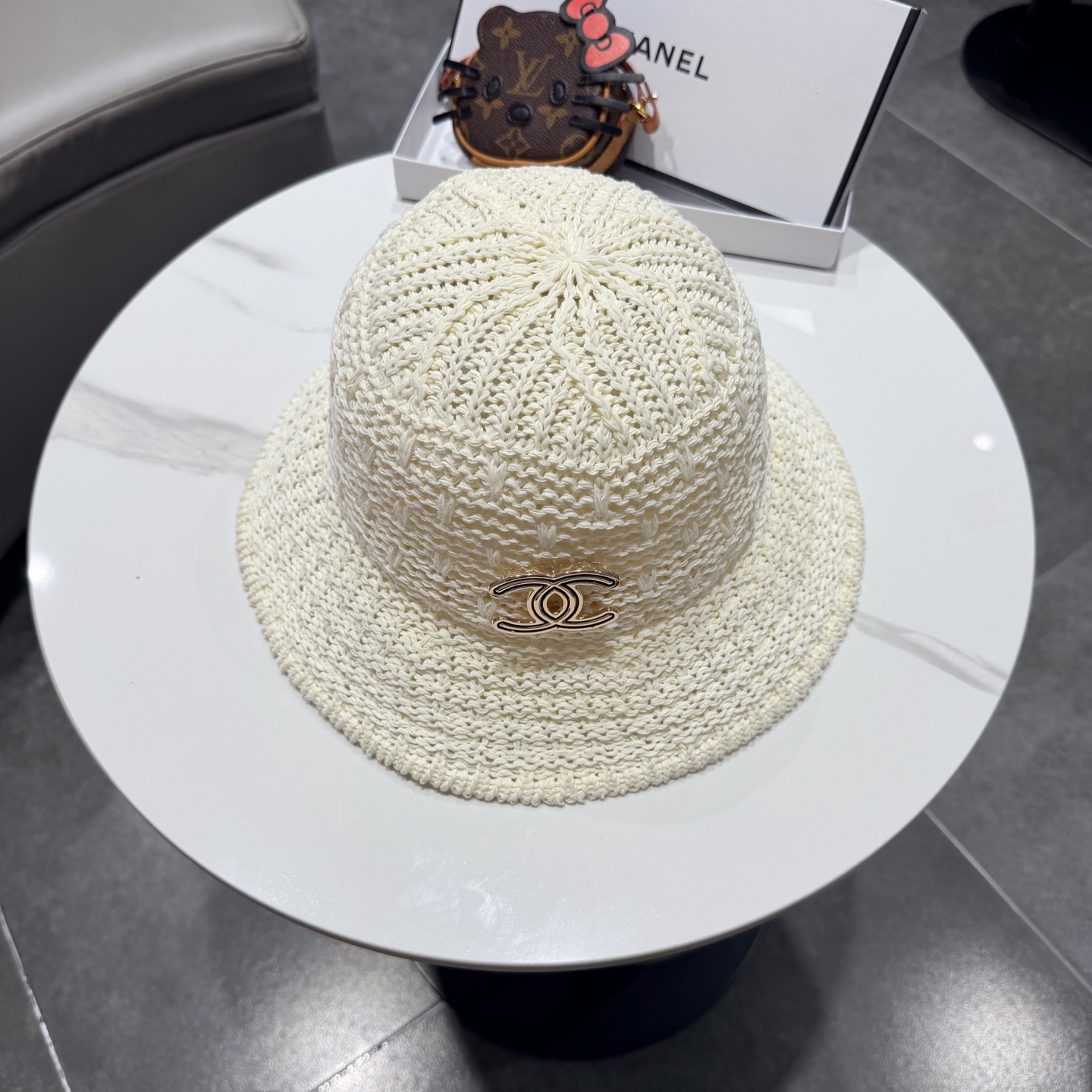 chanel香奈儿镂空百搭休闲针织帽子女春夏季透气遮阳渔夫帽户外防晒盆帽潮
