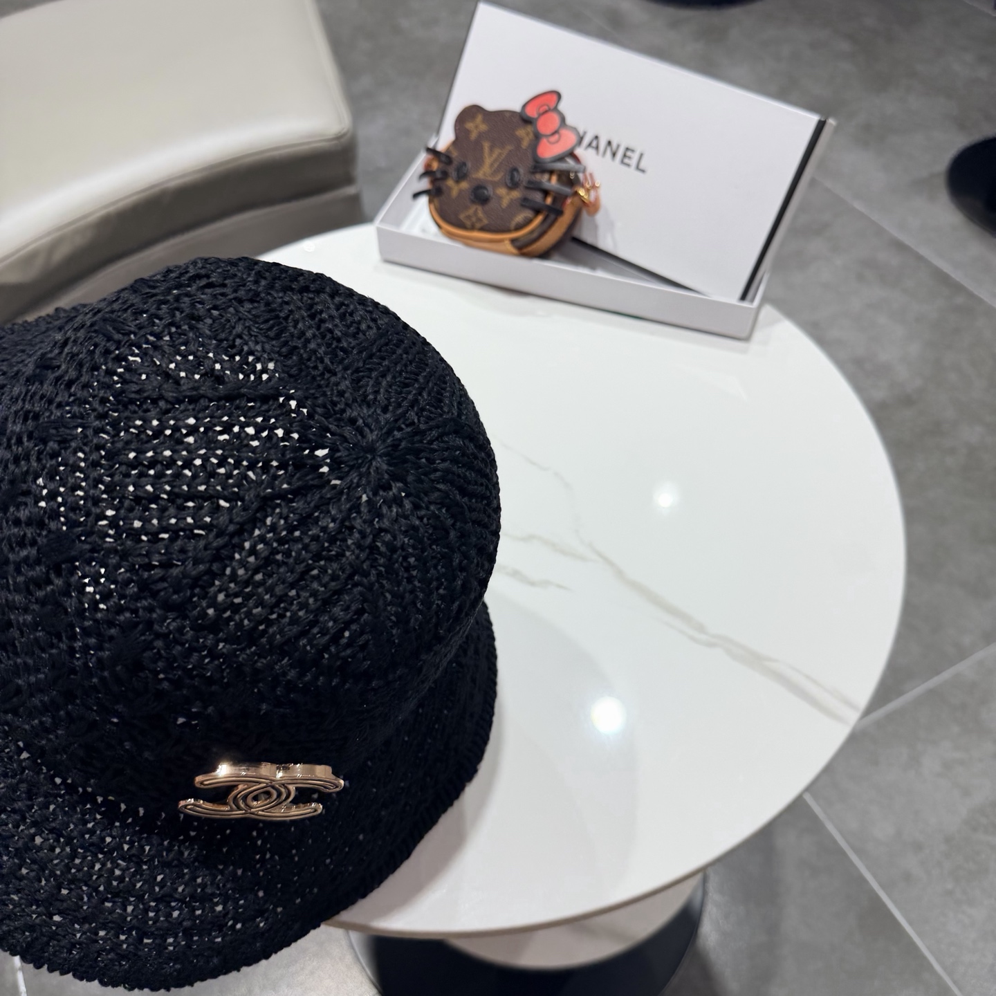 chanel香奈儿镂空百搭休闲针织帽子女春夏季透气遮阳渔夫帽户外防晒盆帽潮