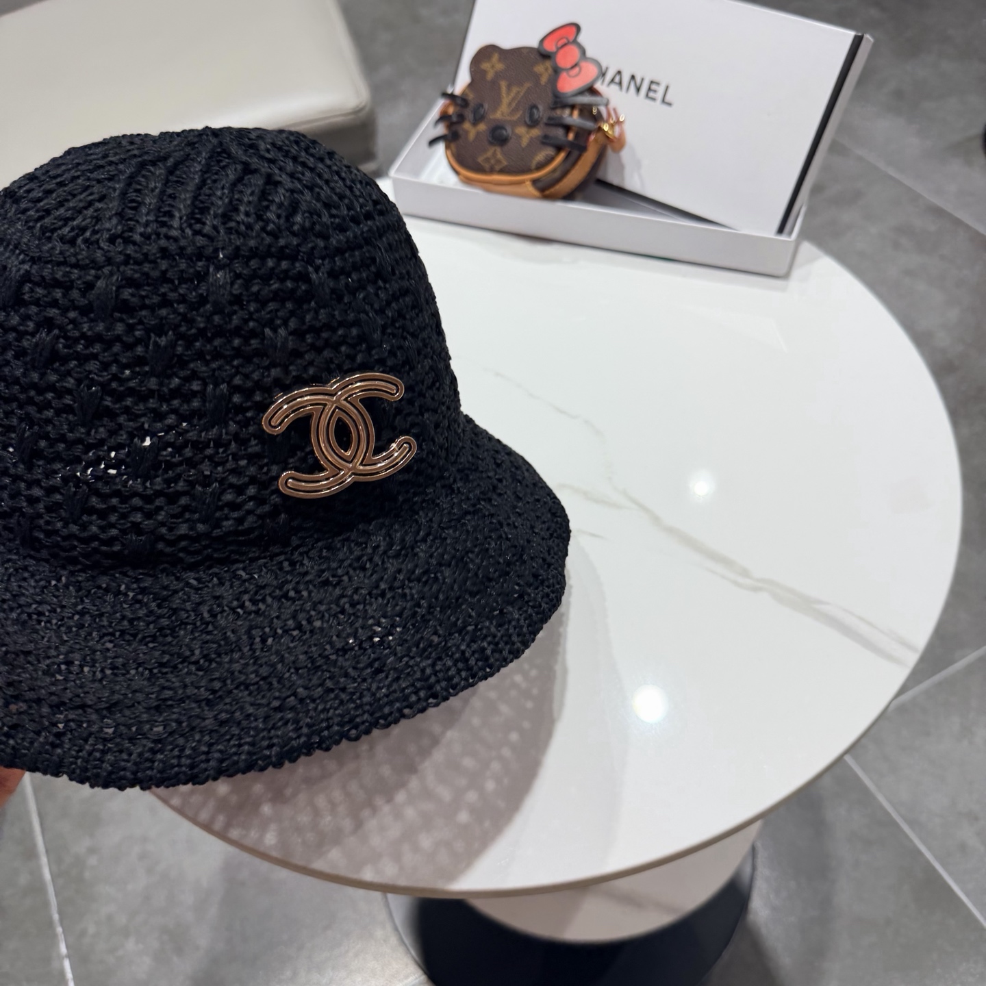 chanel香奈儿镂空百搭休闲针织帽子女春夏季透气遮阳渔夫帽户外防晒盆帽潮