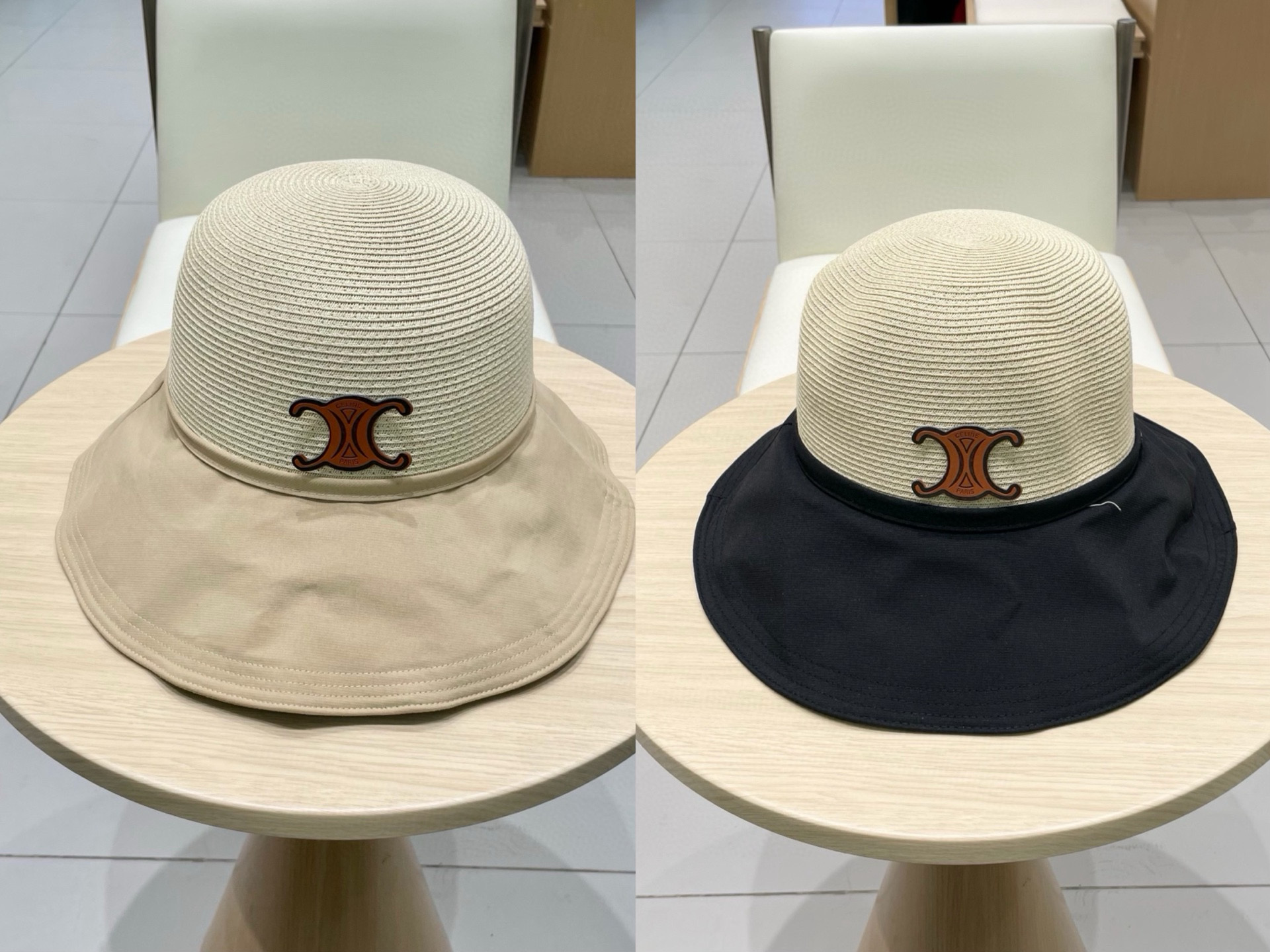 塞琳cellne2025新款韩版蝴蝶结系带渔夫帽子女出游草编遮阳帽显脸小防晒盆帽