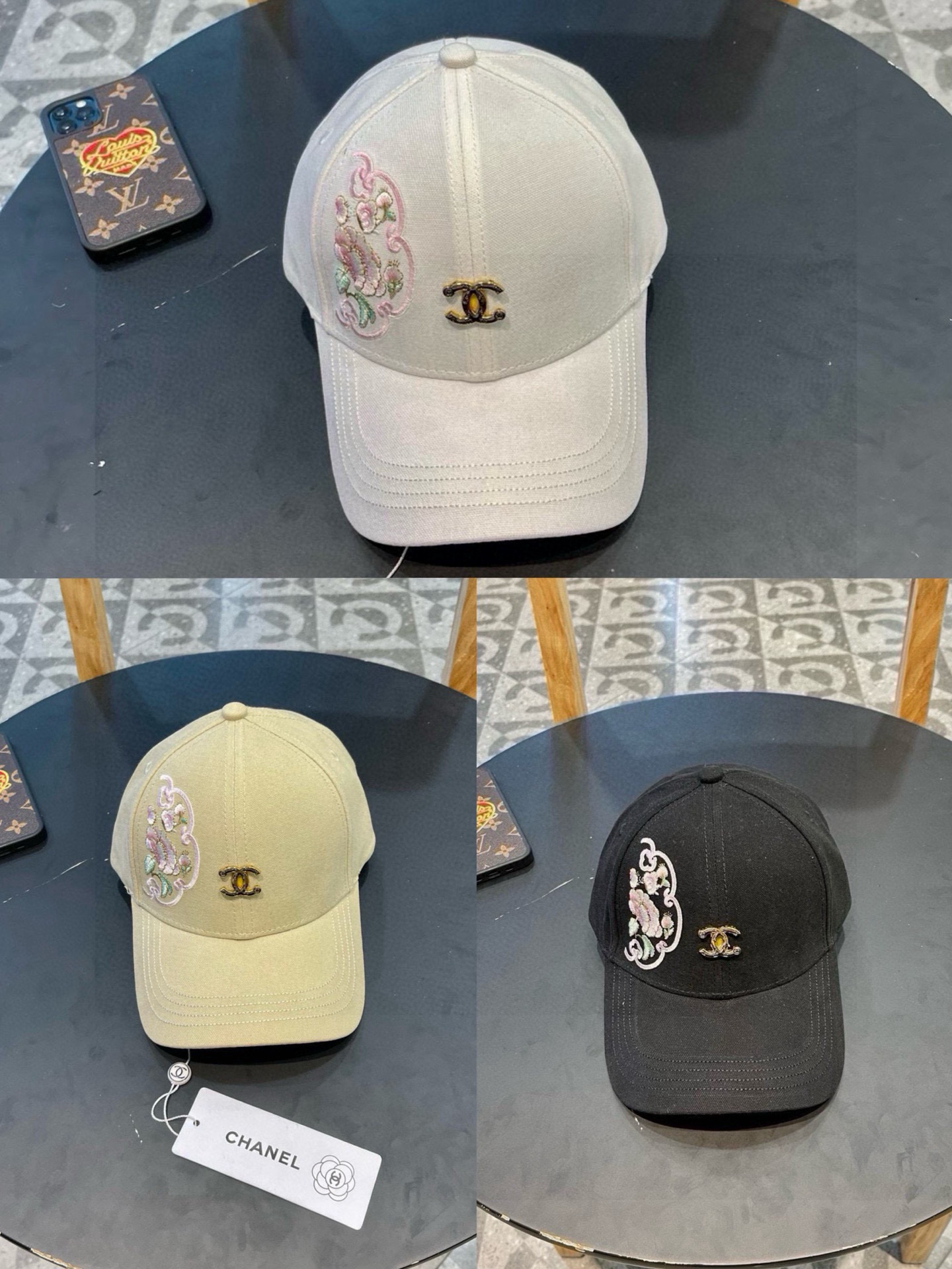 香奈儿新款棒球帽，很酷的色系，女佩戴都有不同style，第一批抢先出货！香粉必入款！