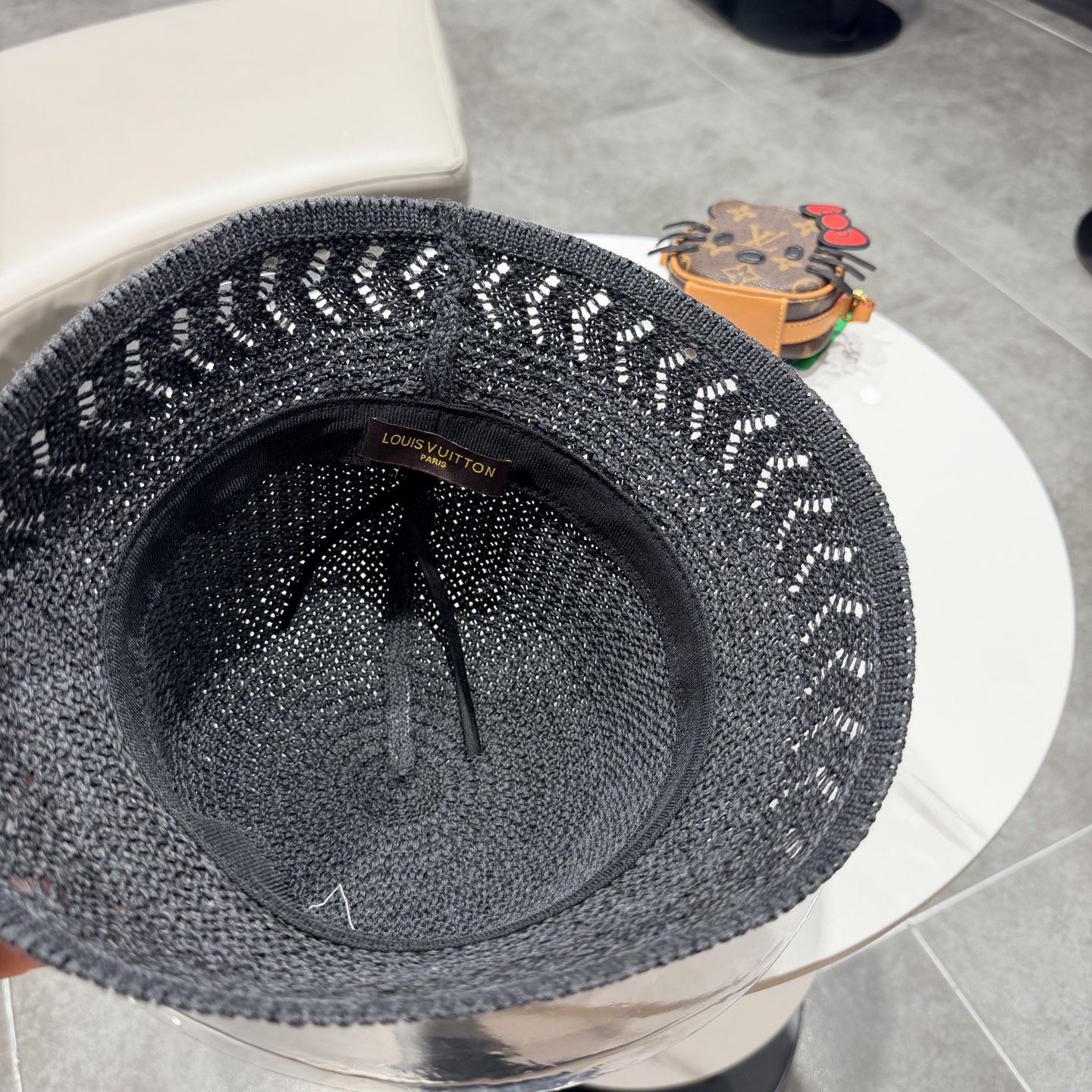 LV路易威登春夏白色镂空针织渔夫帽女防晒遮阳盆帽百搭显脸小日系文艺风帽子