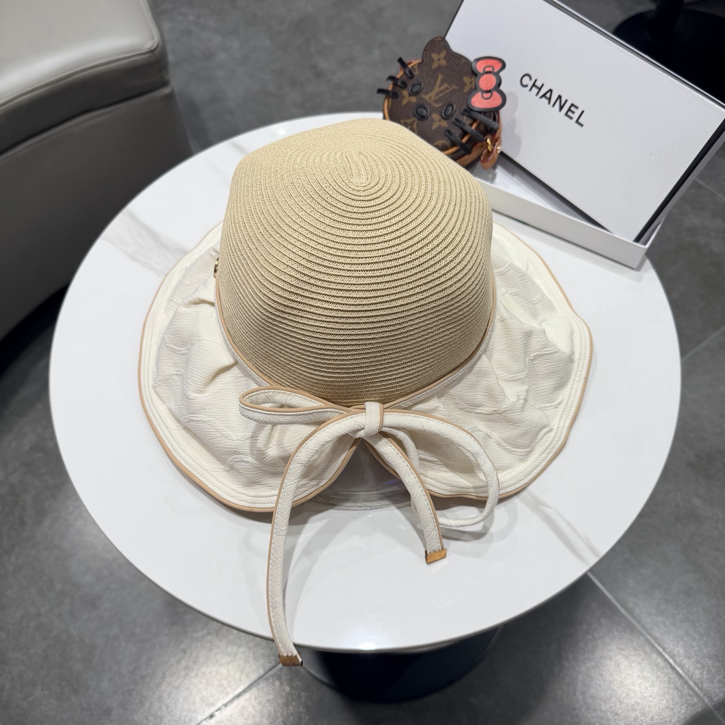 chanel香奈儿2026新款夏季防晒大檐草编渔夫帽女防紫外线遮阳帽沙滩度假防晒帽