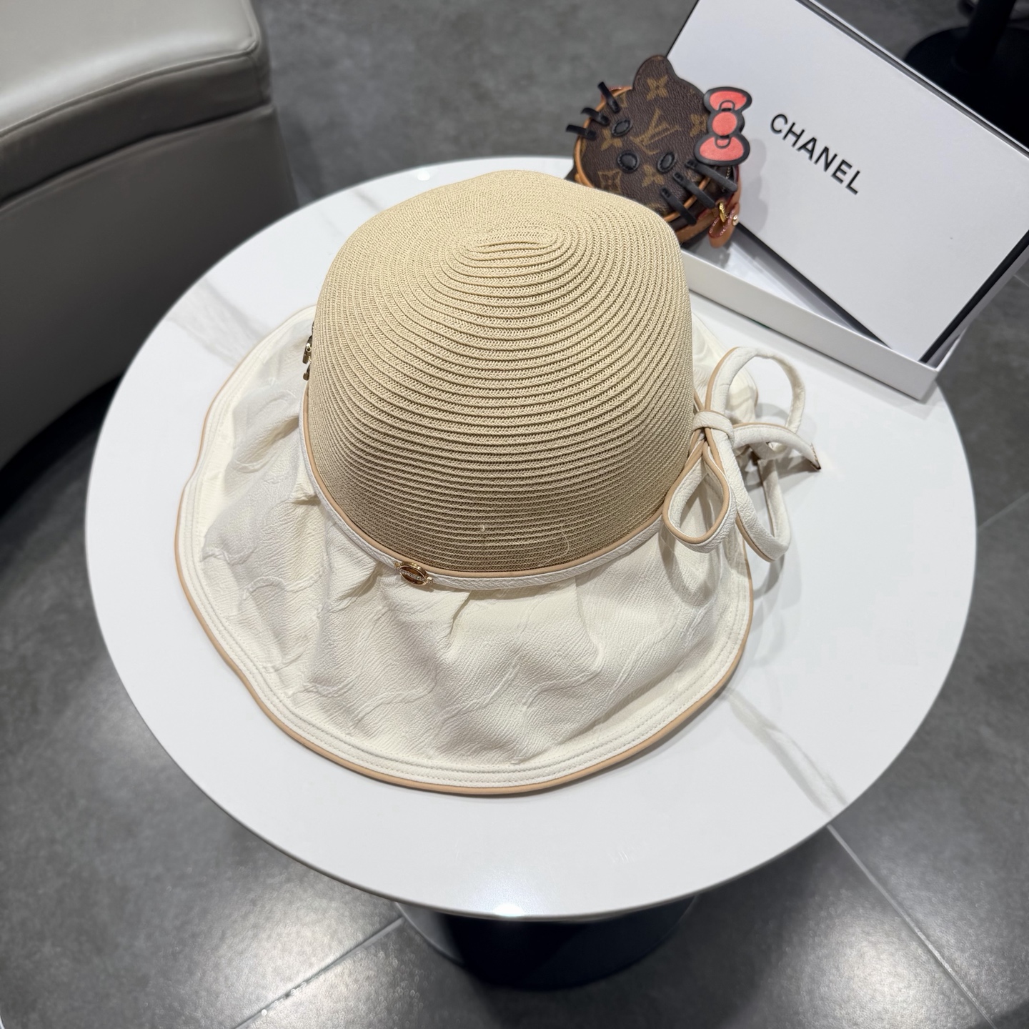 chanel香奈儿2026新款夏季防晒大檐草编渔夫帽女防紫外线遮阳帽沙滩度假防晒帽