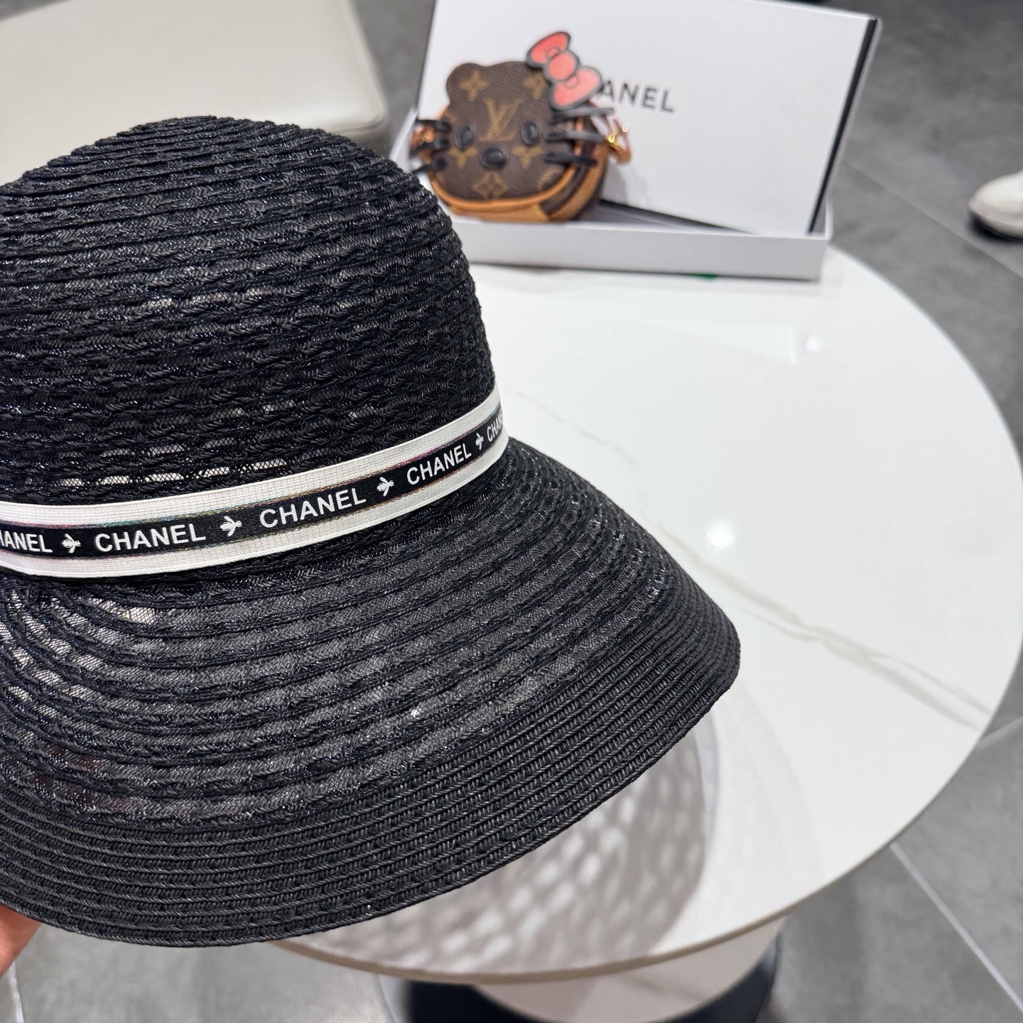 Chanel香奈儿后开叉草帽加强防紫外线，高端定制，头围57cm
