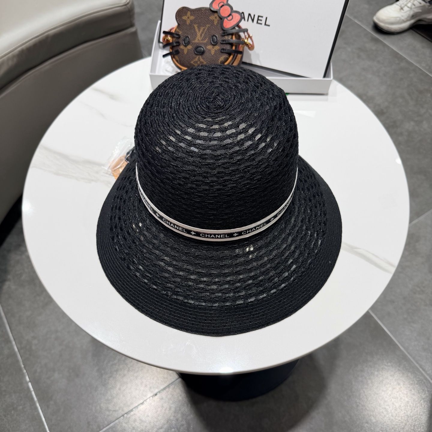 Chanel香奈儿后开叉草帽加强防紫外线，高端定制，头围57cm