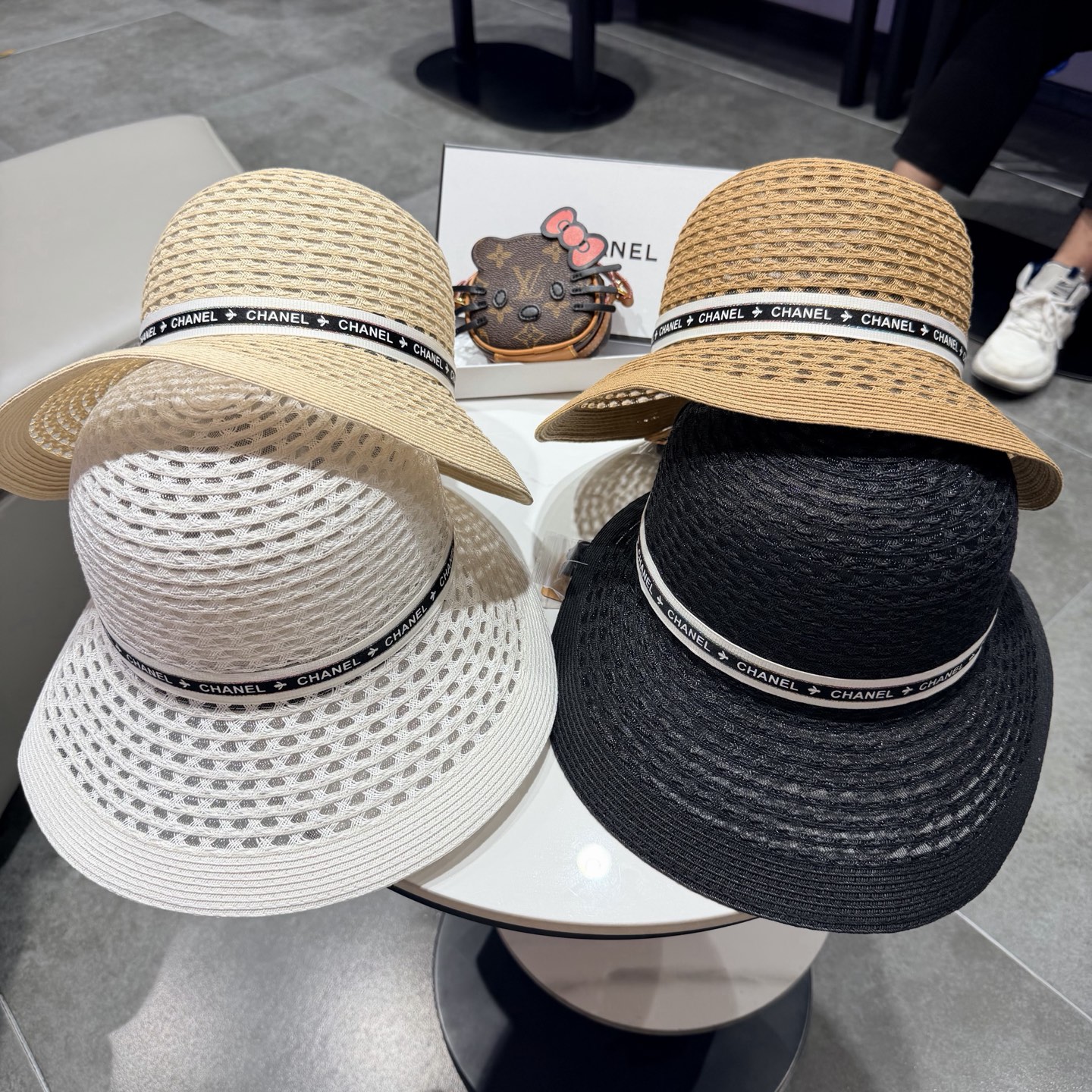 Chanel香奈儿后开叉草帽加强防紫外线，高端定制，头围57cm
