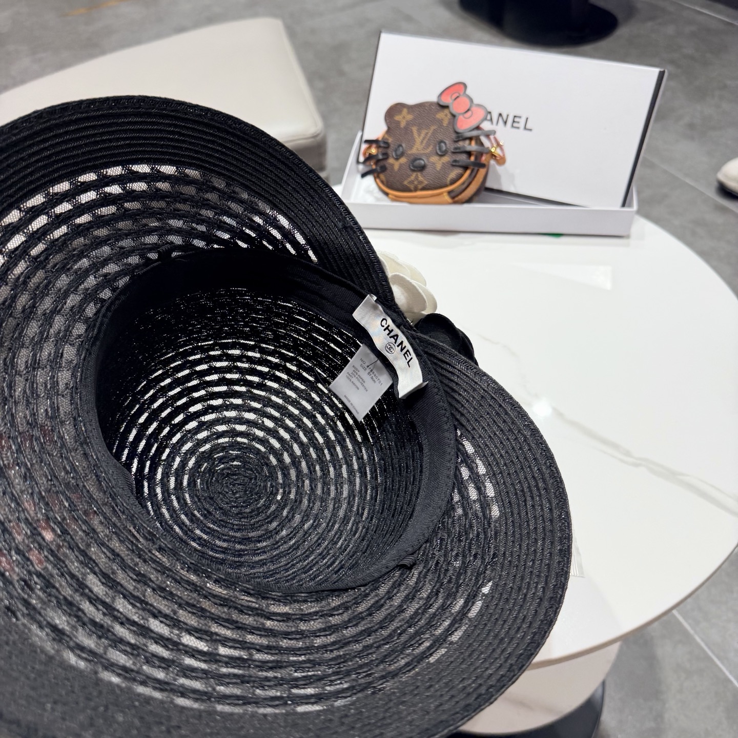 Chanel香奈儿后开叉草帽加强防紫外线，高端定制，头围57cm