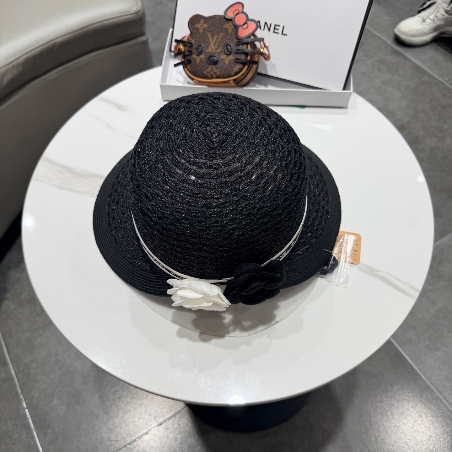Chanel香奈儿后开叉草帽加强防紫外线，高端定制，头围57cm