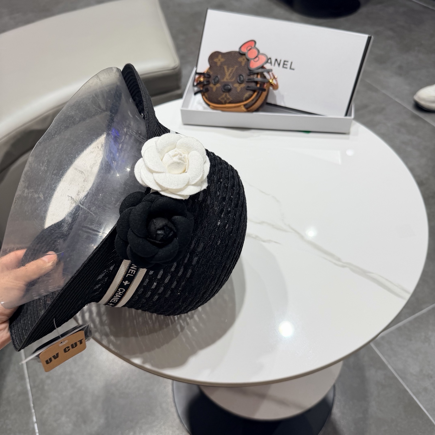 Chanel香奈儿后开叉草帽加强防紫外线，高端定制，头围57cm