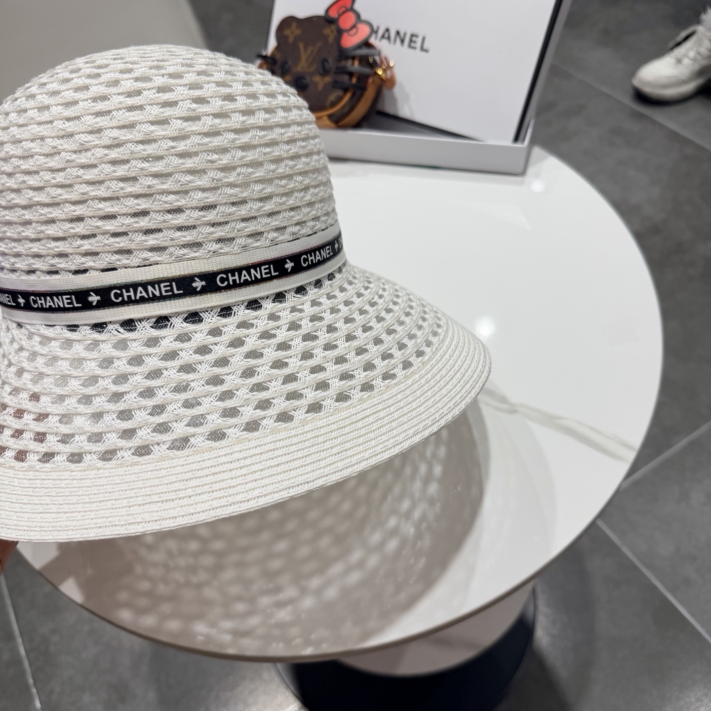 Chanel香奈儿后开叉草帽加强防紫外线，高端定制，头围57cm