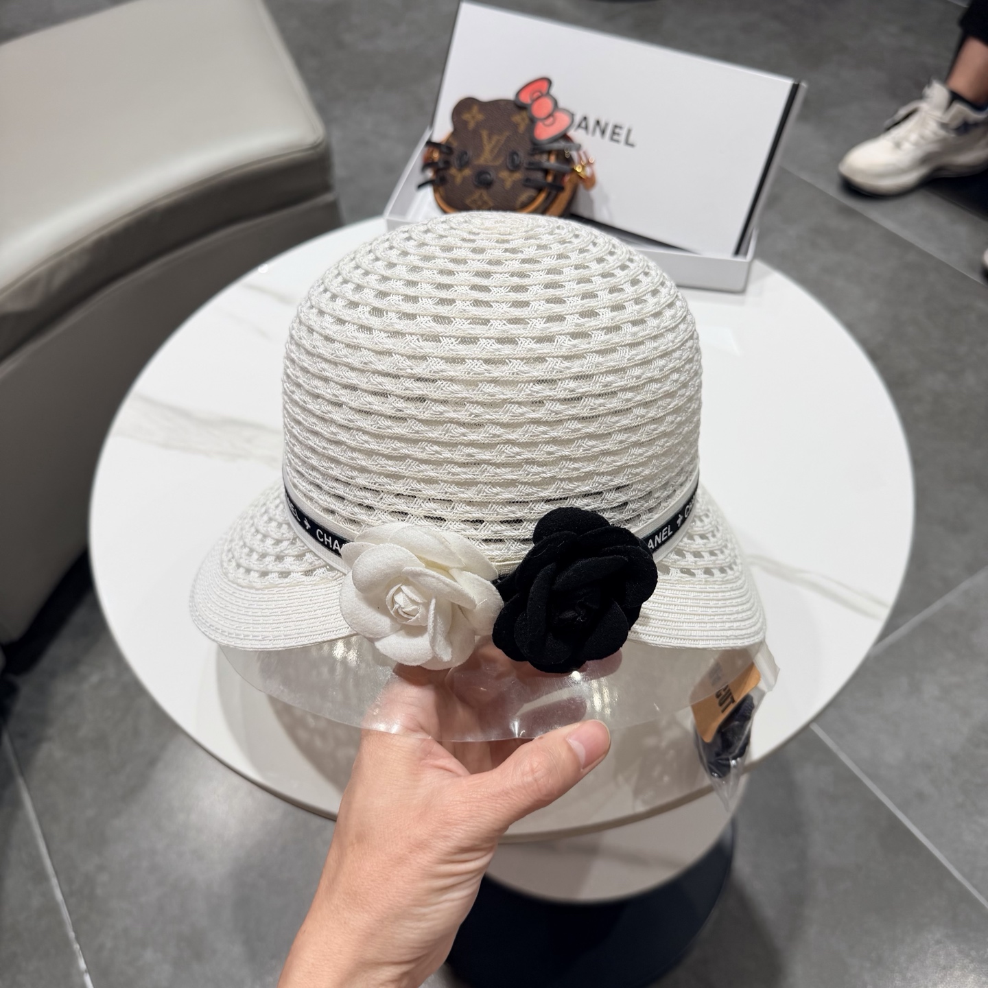 Chanel香奈儿后开叉草帽加强防紫外线，高端定制，头围57cm