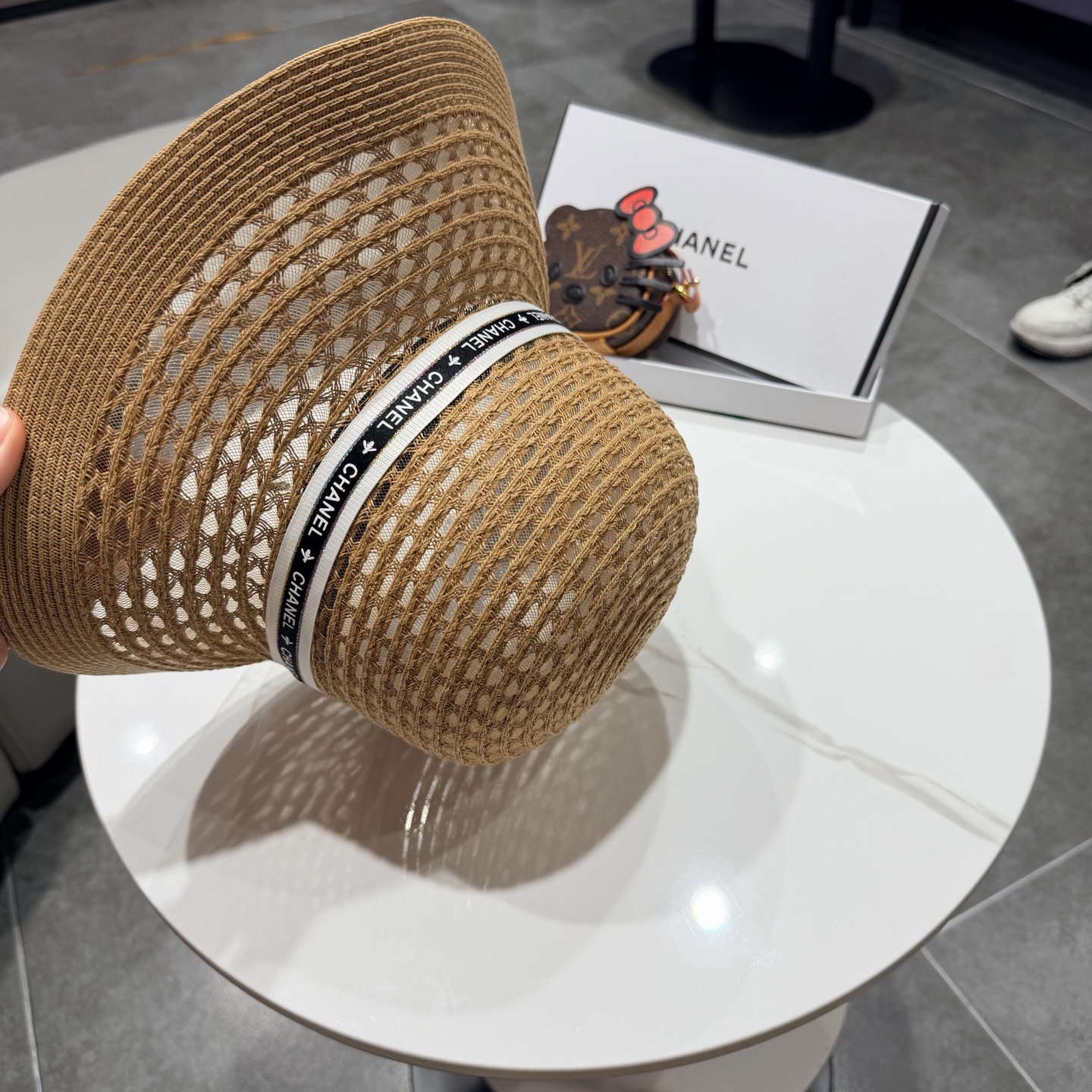 Chanel香奈儿后开叉草帽加强防紫外线，高端定制，头围57cm