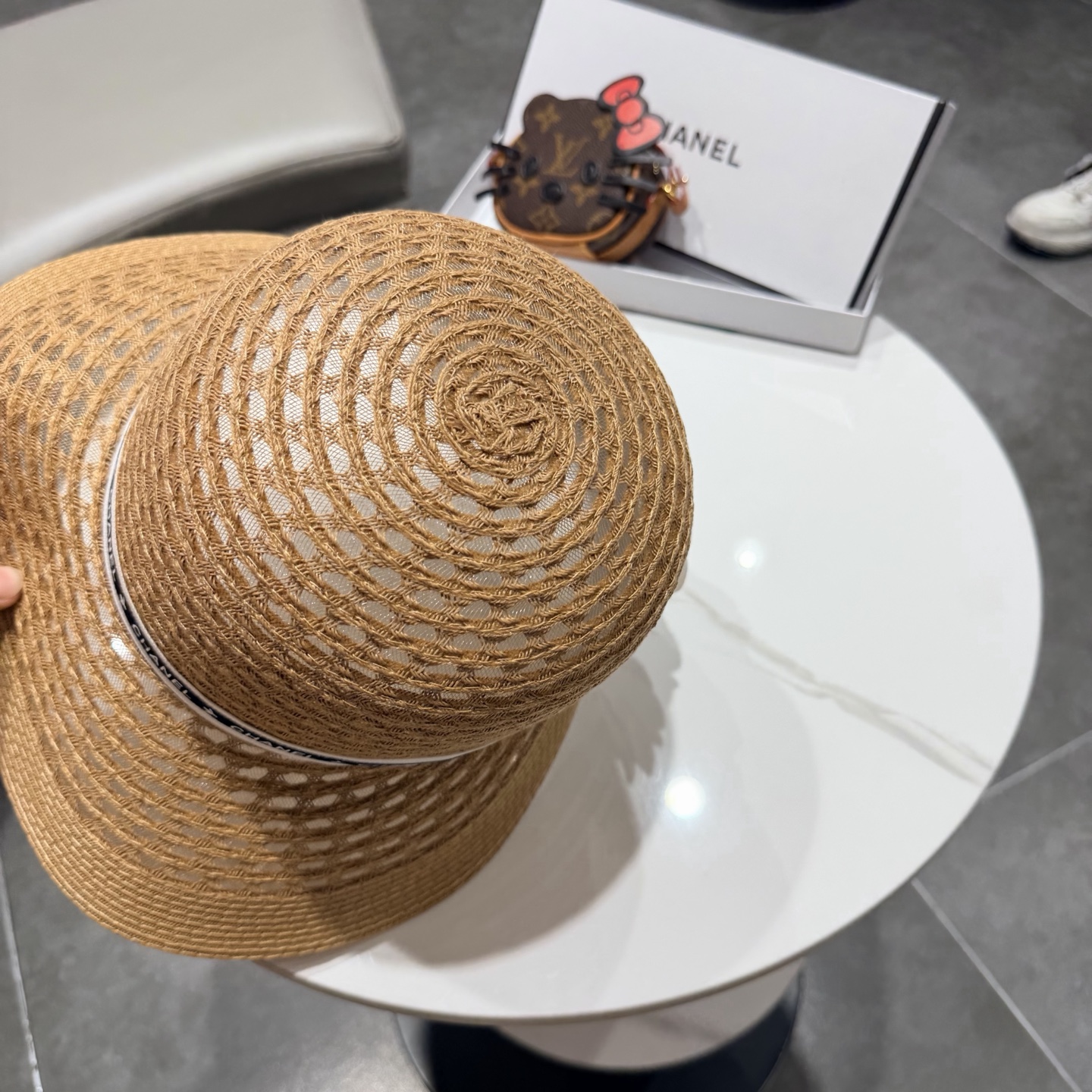 Chanel香奈儿后开叉草帽加强防紫外线，高端定制，头围57cm
