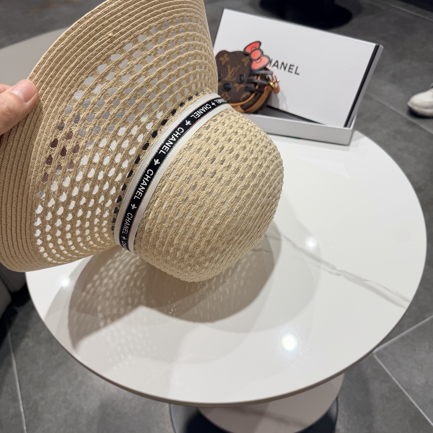 Chanel香奈儿后开叉草帽加强防紫外线，高端定制，头围57cm