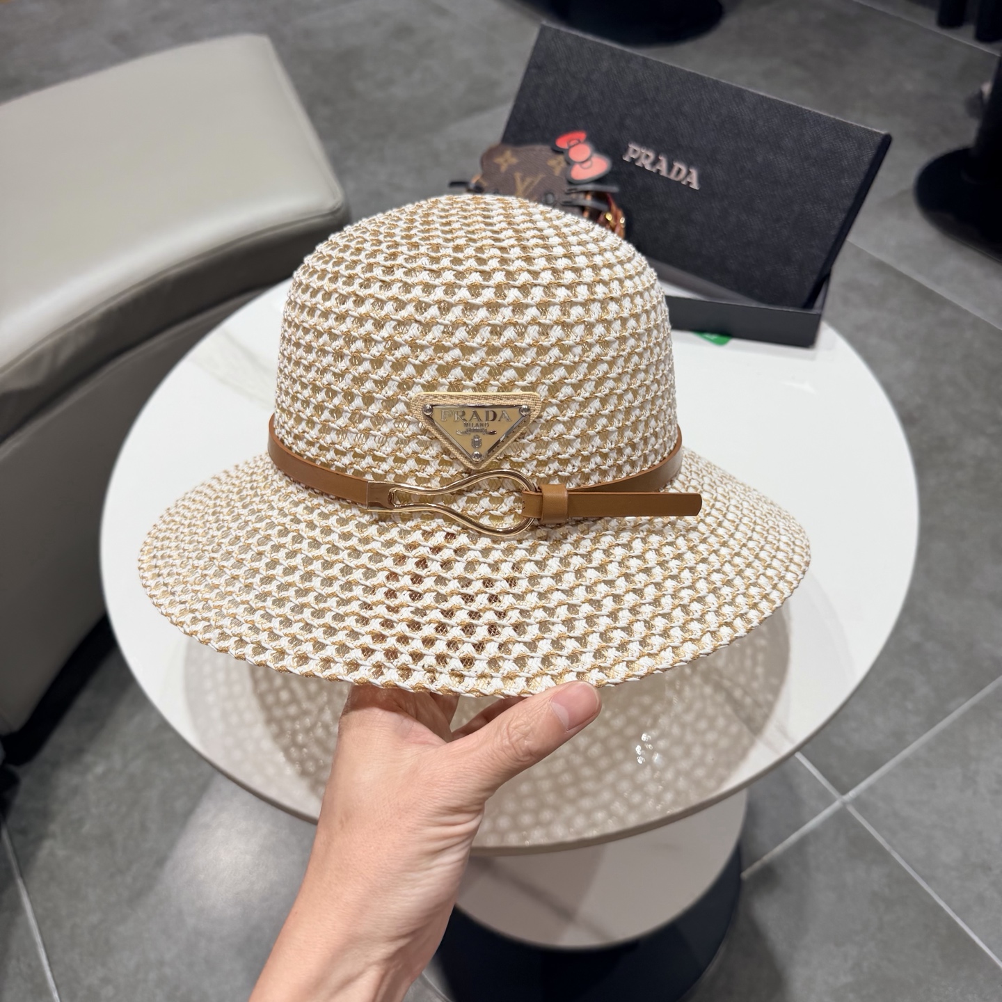 普拉达2026夏款礼帽，草帽，小清新 头围57cm
