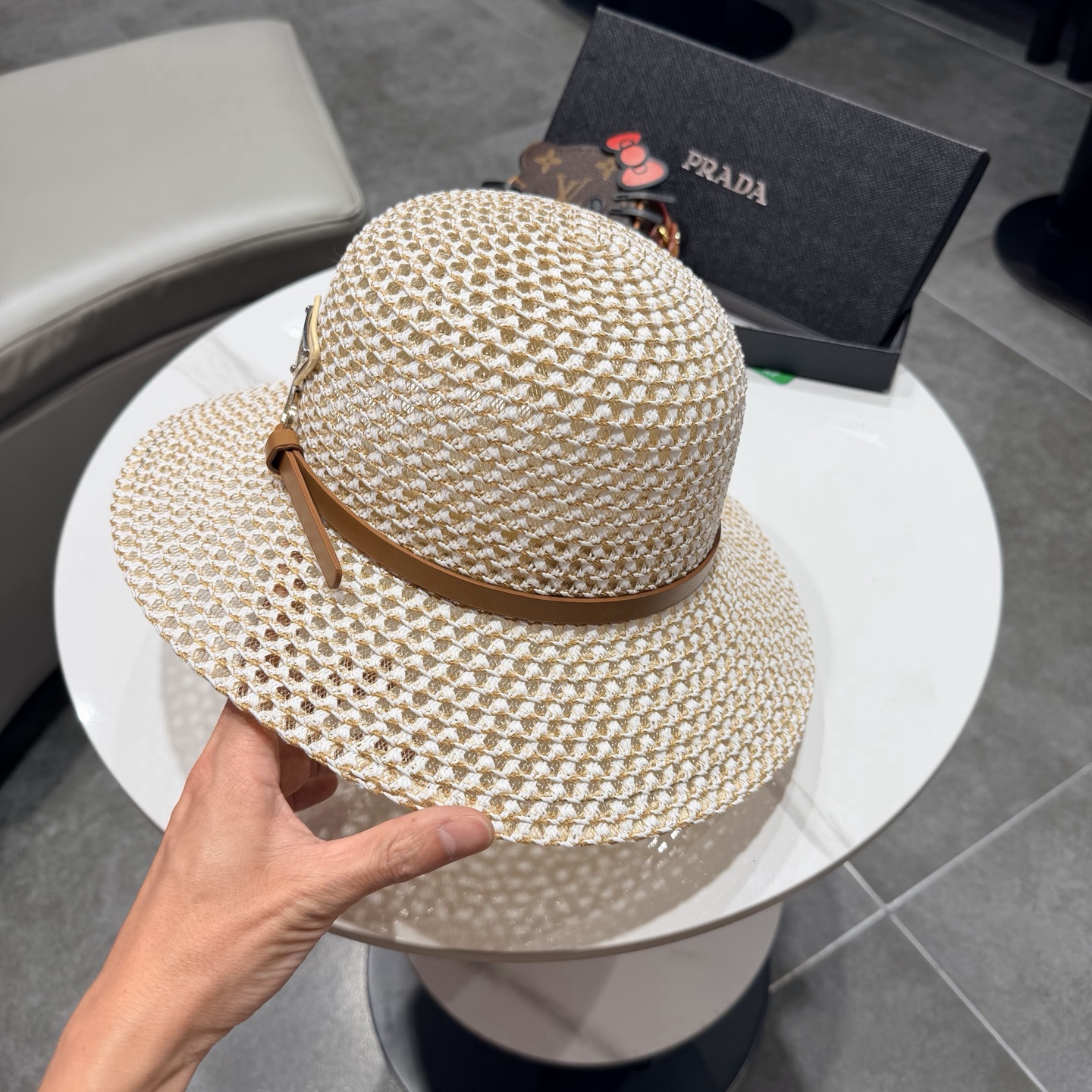 普拉达2026夏款礼帽，草帽，小清新 头围57cm