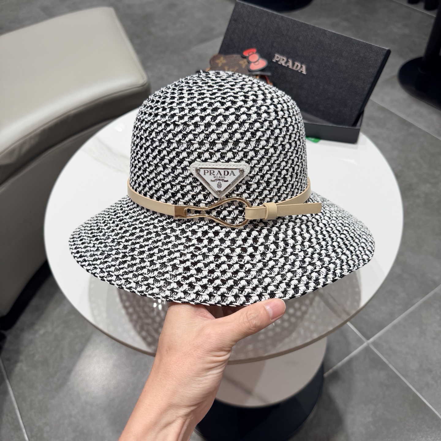普拉达2026夏款礼帽，草帽，小清新 头围57cm