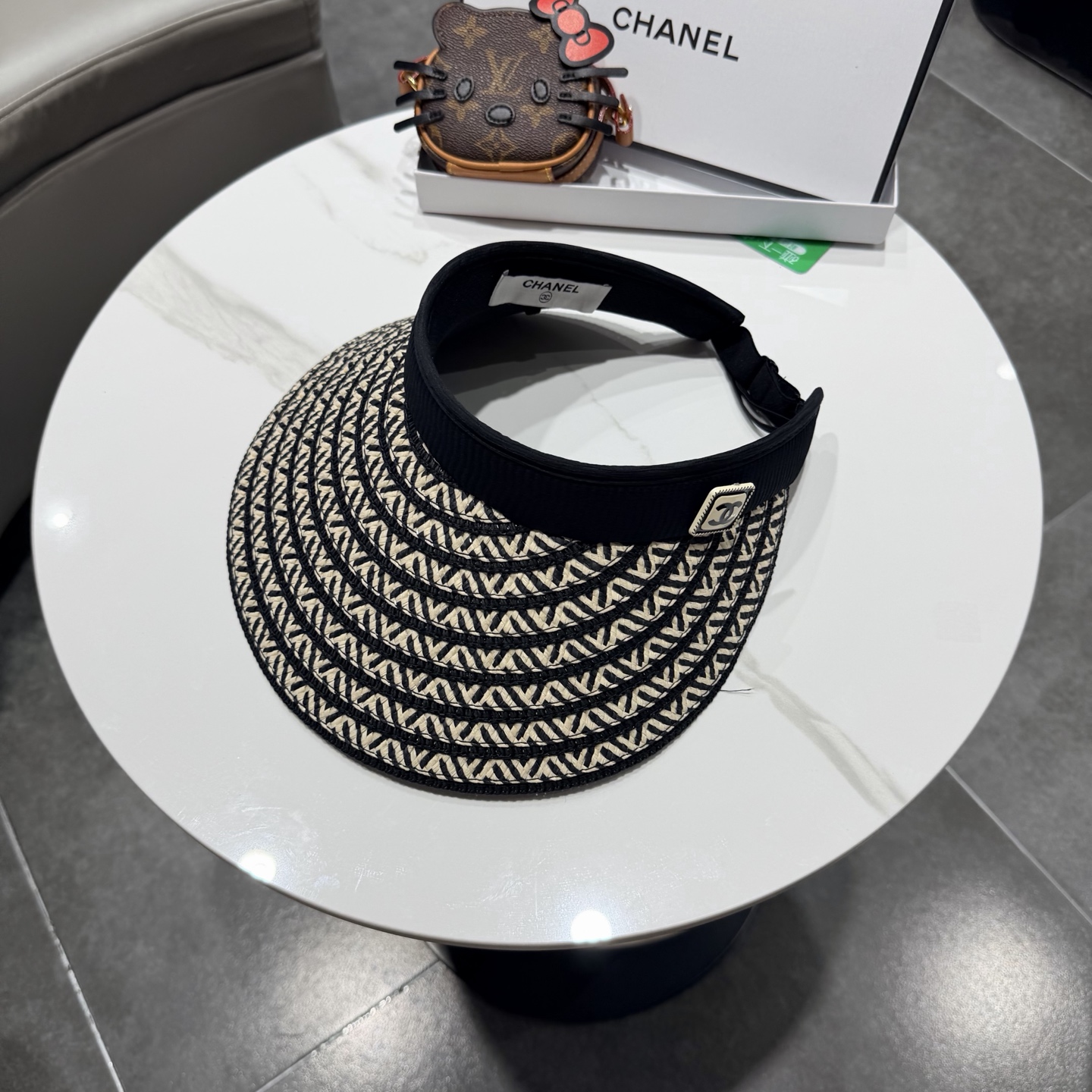 Chanel香奈儿发箍遮阳帽 空顶草帽