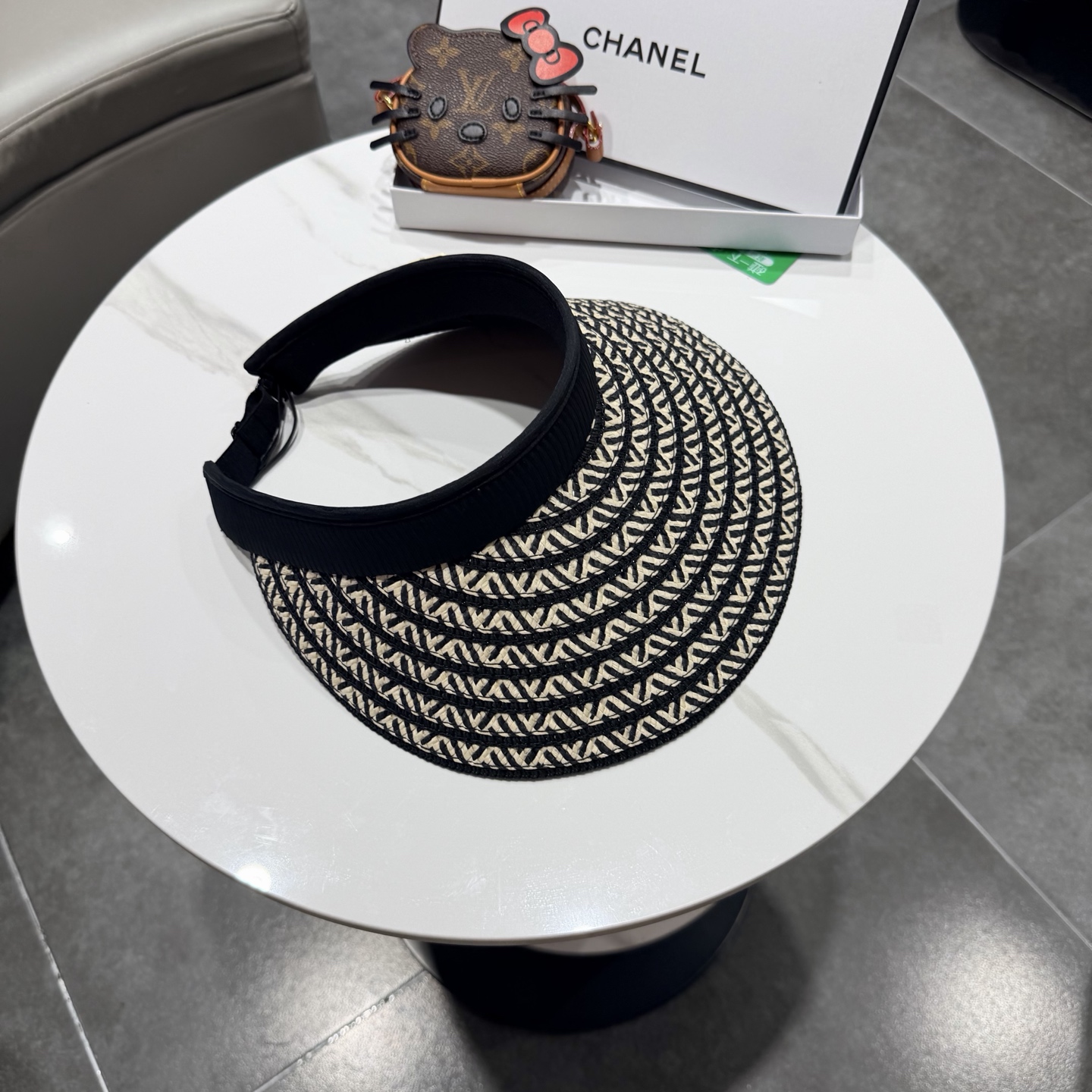 Chanel香奈儿发箍遮阳帽 空顶草帽