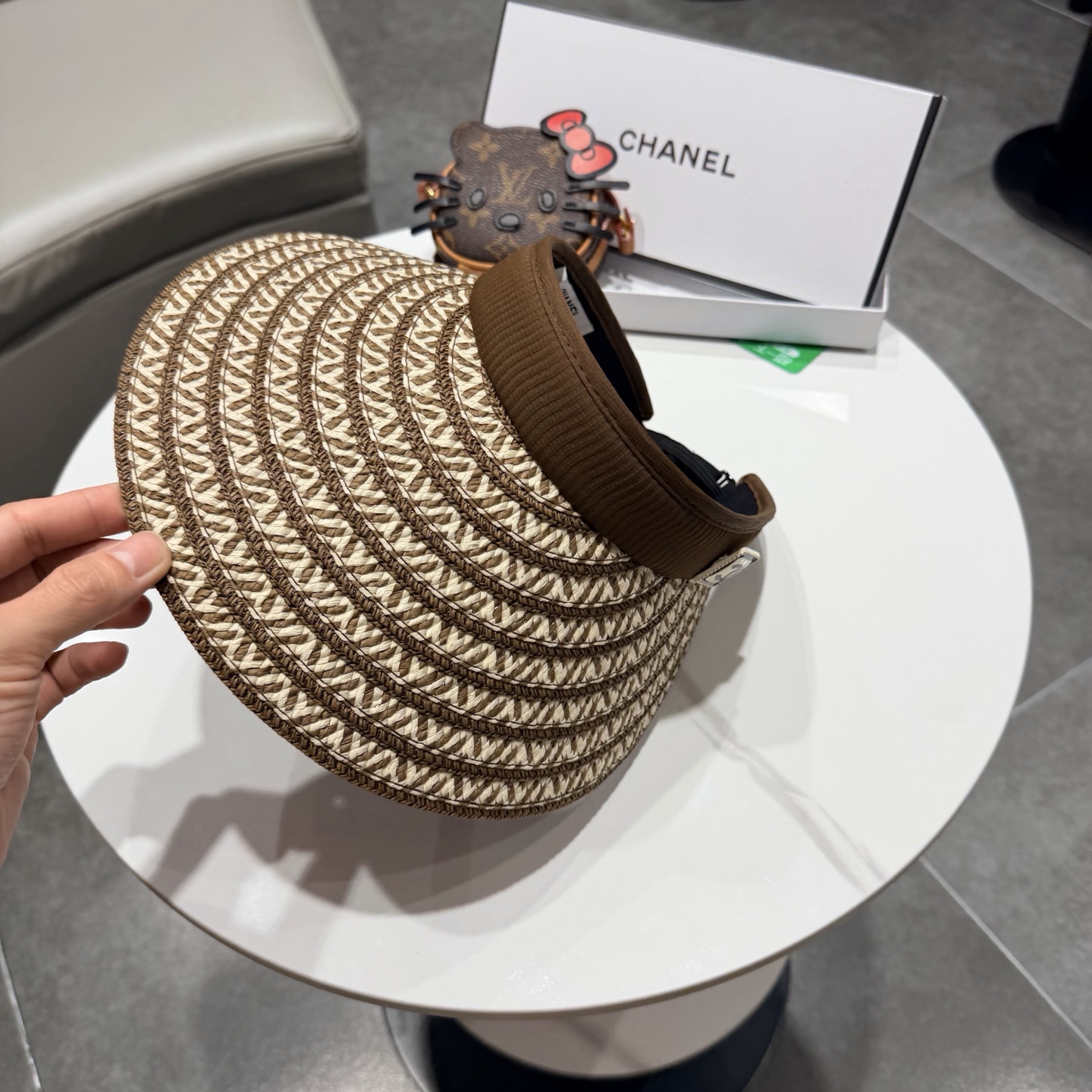 Chanel香奈儿发箍遮阳帽 空顶草帽