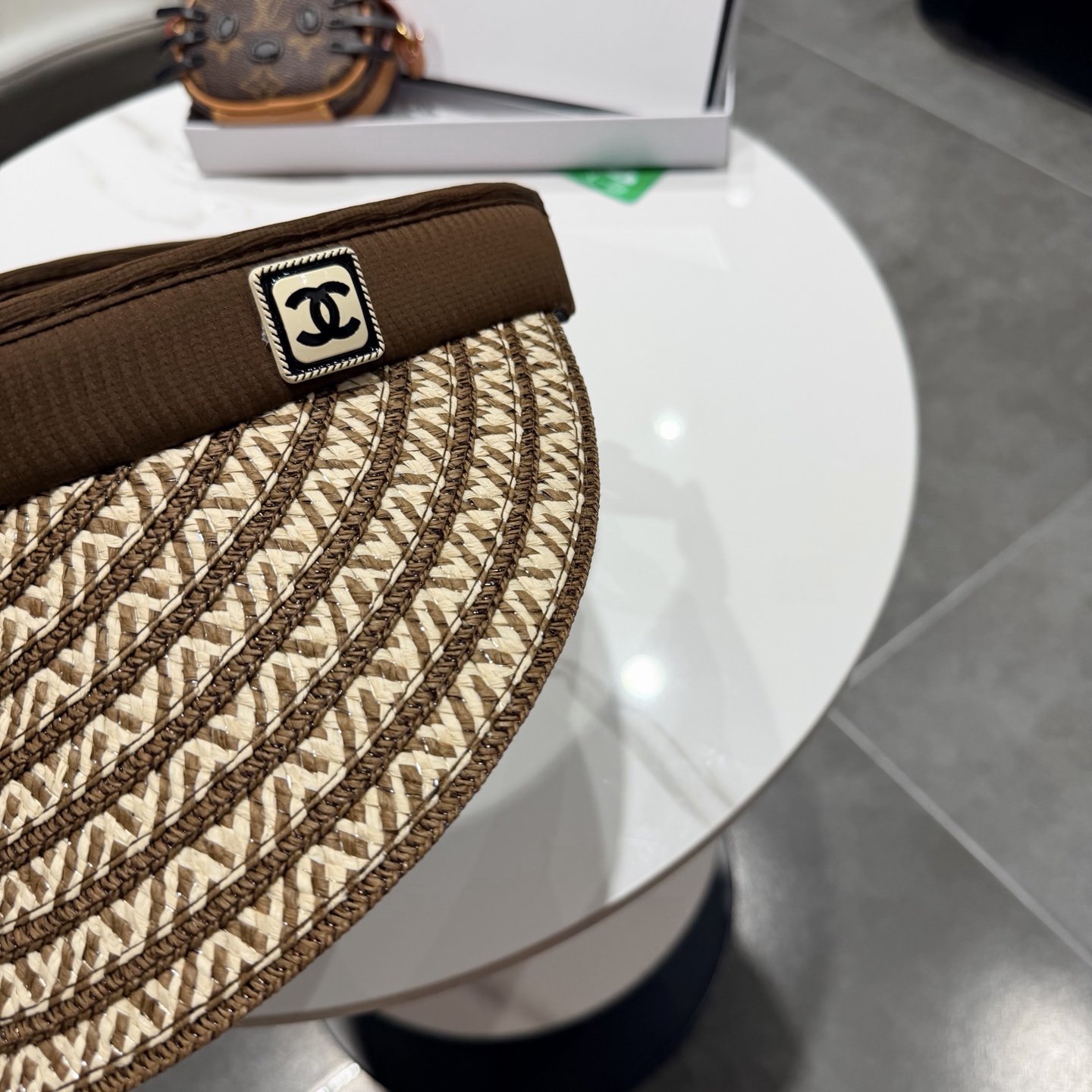 Chanel香奈儿发箍遮阳帽 空顶草帽