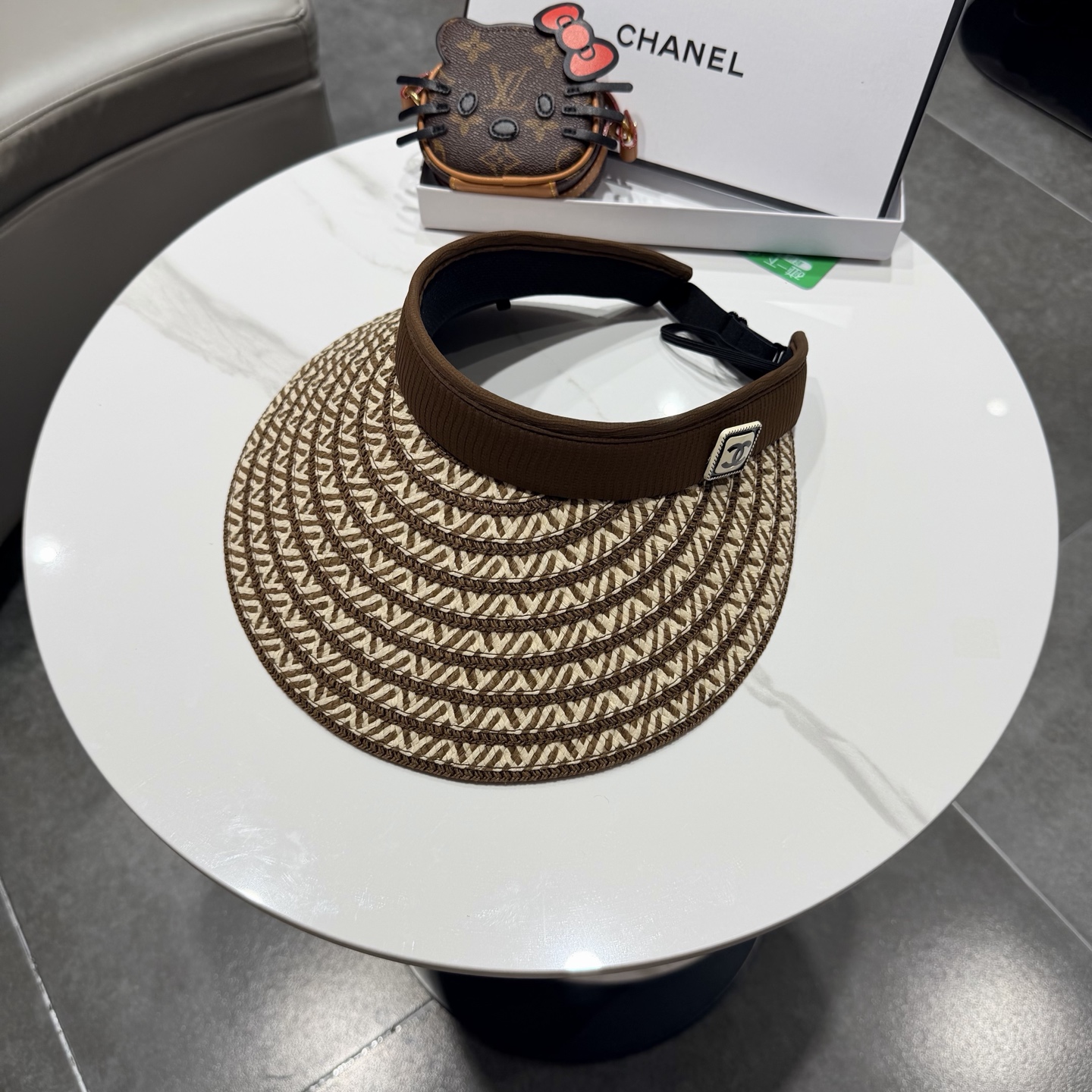 Chanel香奈儿发箍遮阳帽 空顶草帽