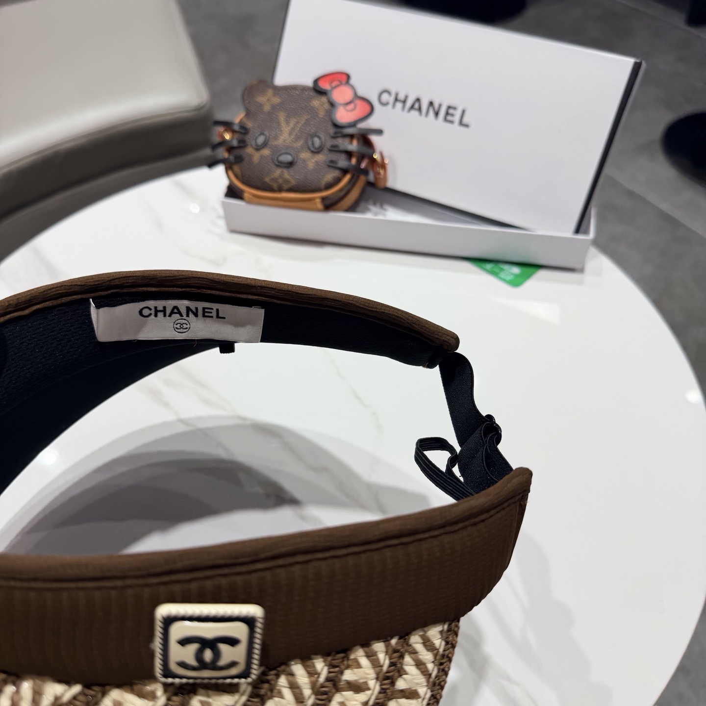 Chanel香奈儿发箍遮阳帽 空顶草帽