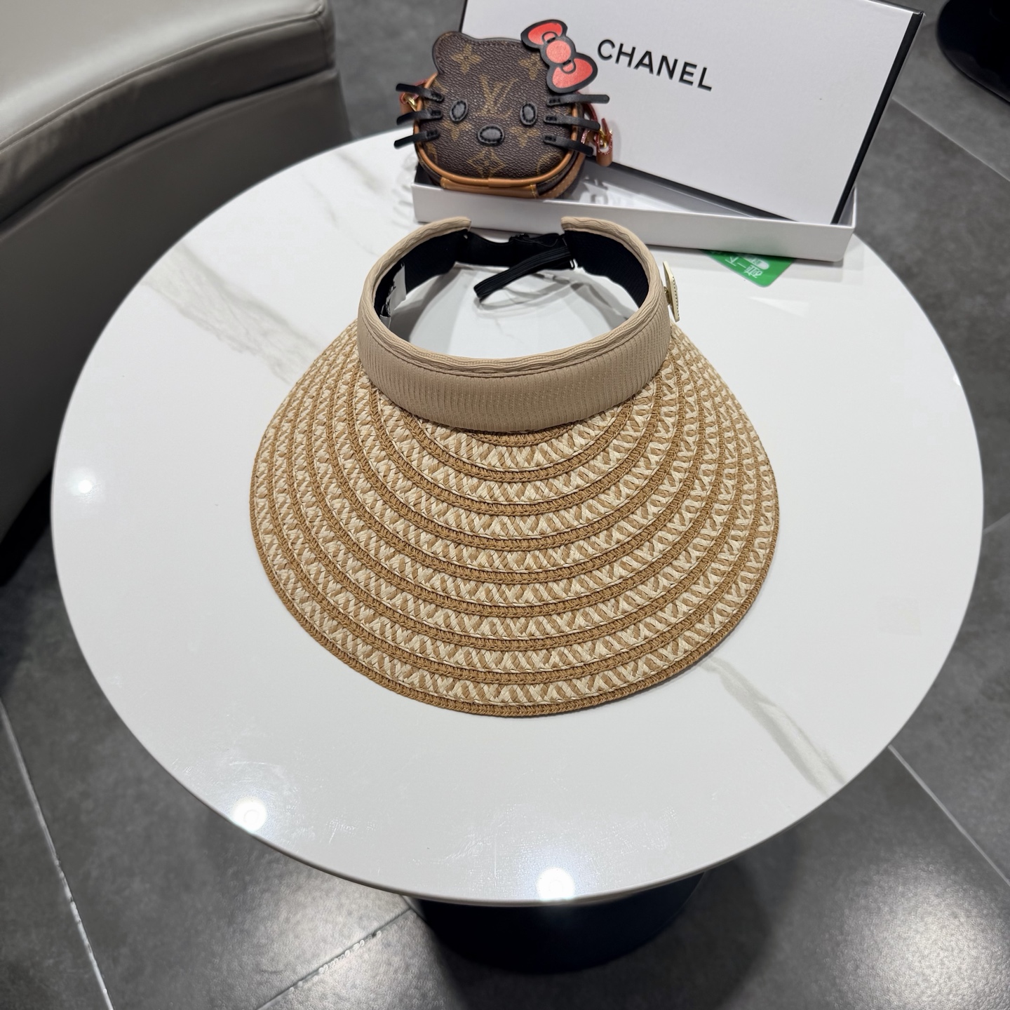 Chanel香奈儿发箍遮阳帽 空顶草帽