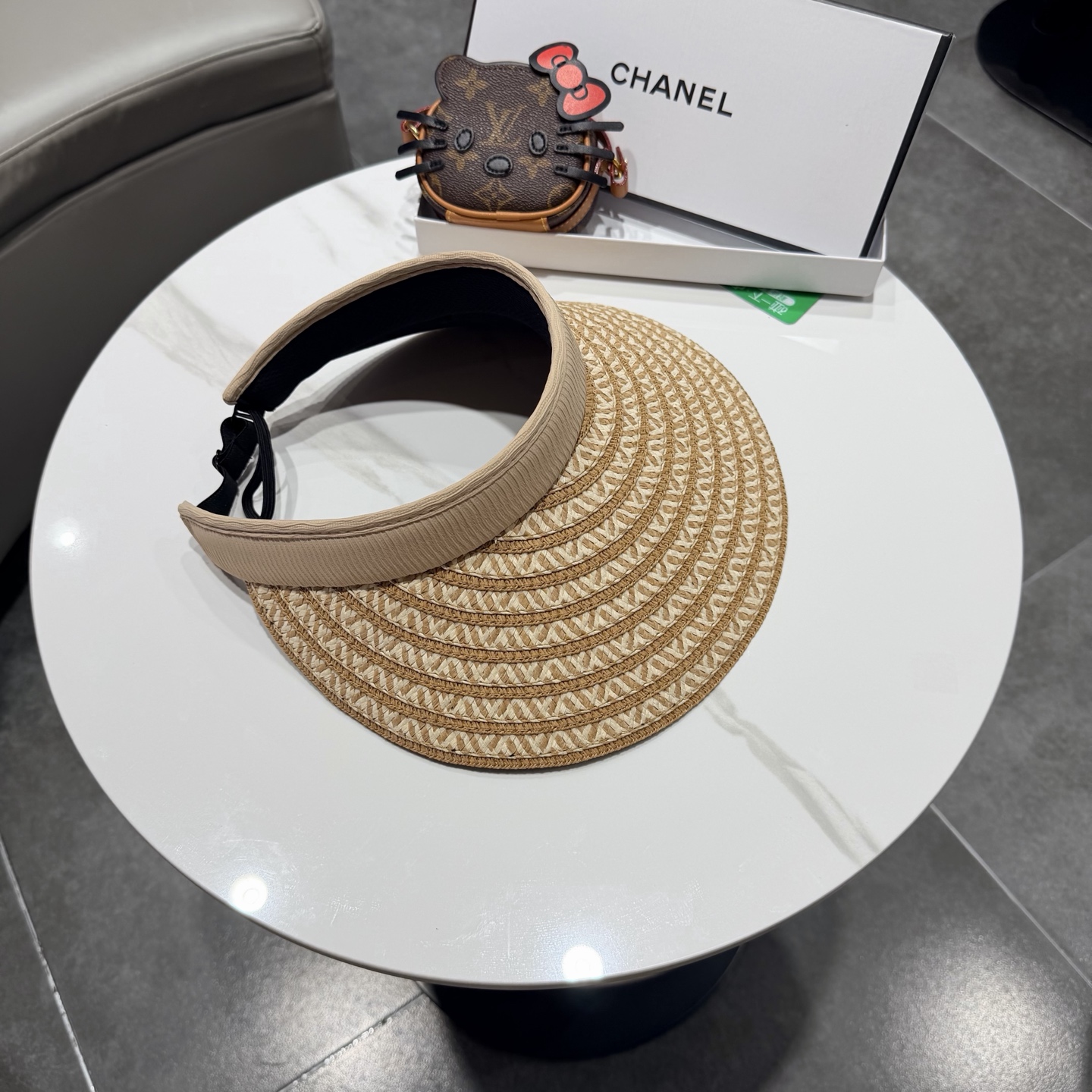 Chanel香奈儿发箍遮阳帽 空顶草帽