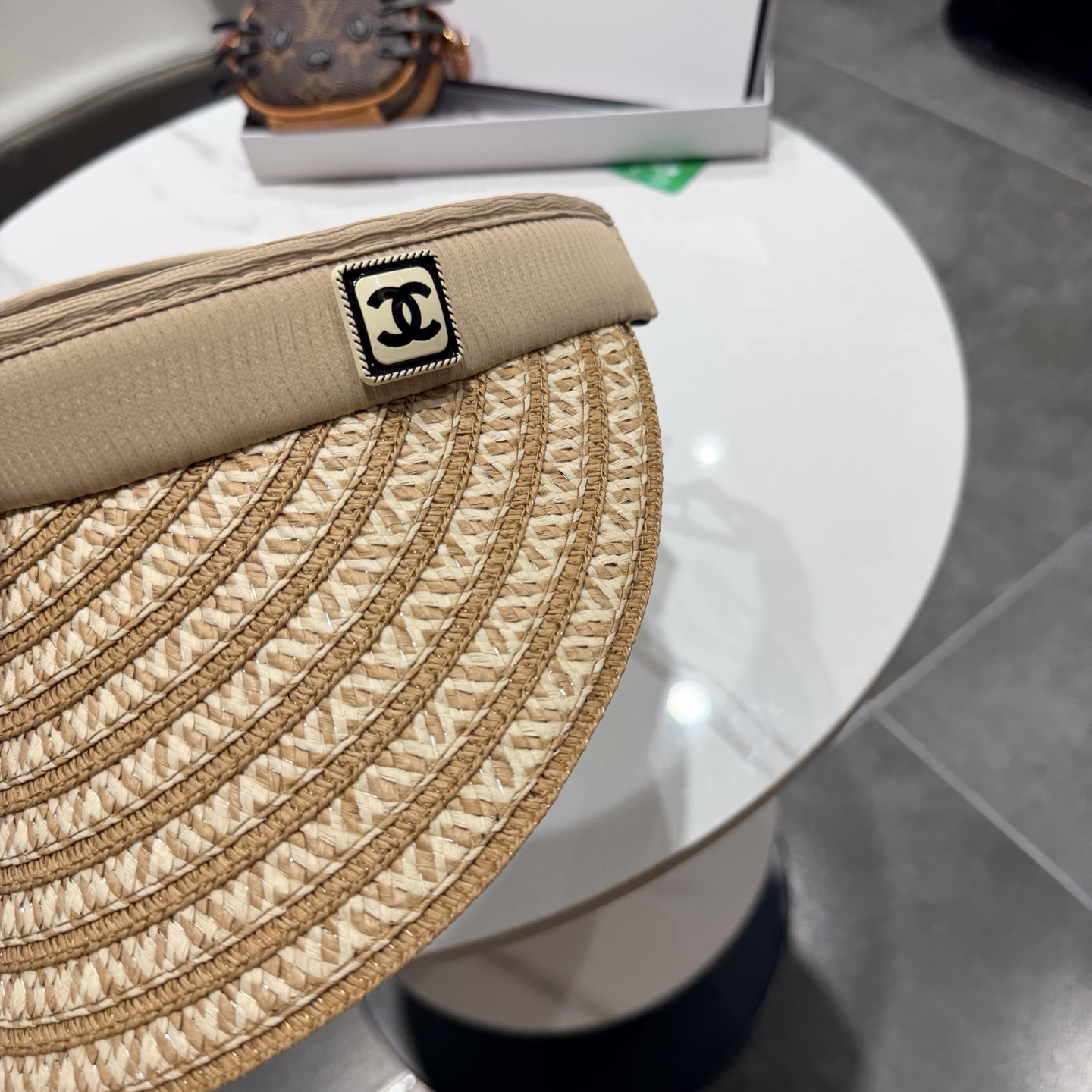 Chanel香奈儿发箍遮阳帽 空顶草帽