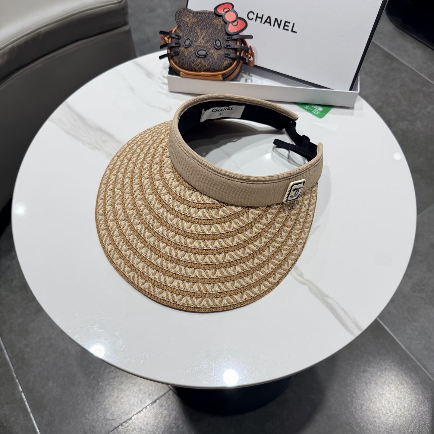Chanel香奈儿发箍遮阳帽 空顶草帽