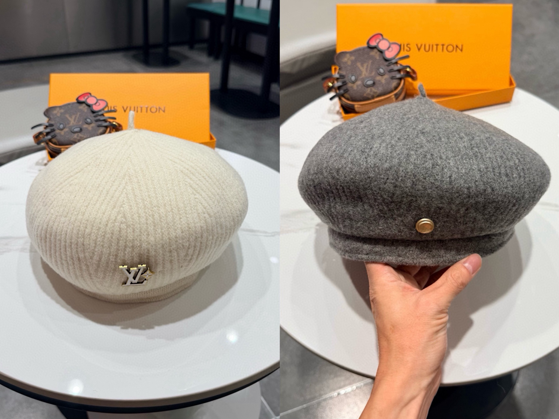 LV路易威登立体有型~羊毛贝雷帽优雅女士秋冬季百搭显脸小画家帽